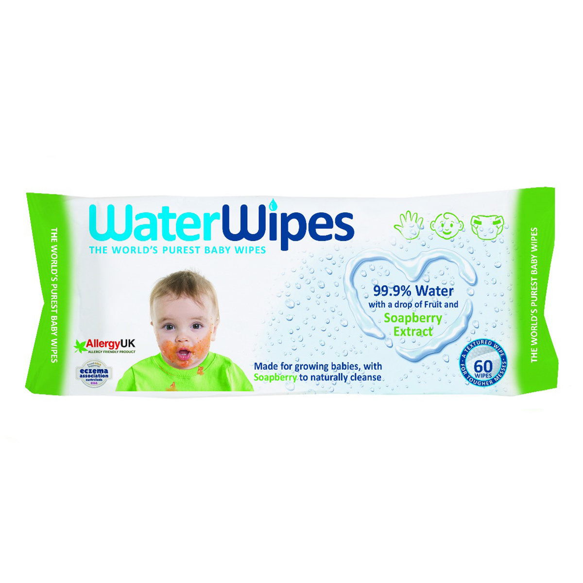 WaterWipes Soapberry Extract Baby Wipes, 60 Count, Pack of 1 WaterWipes Soapberry Extract Baby Wipes, 60 Count, Pack of 1