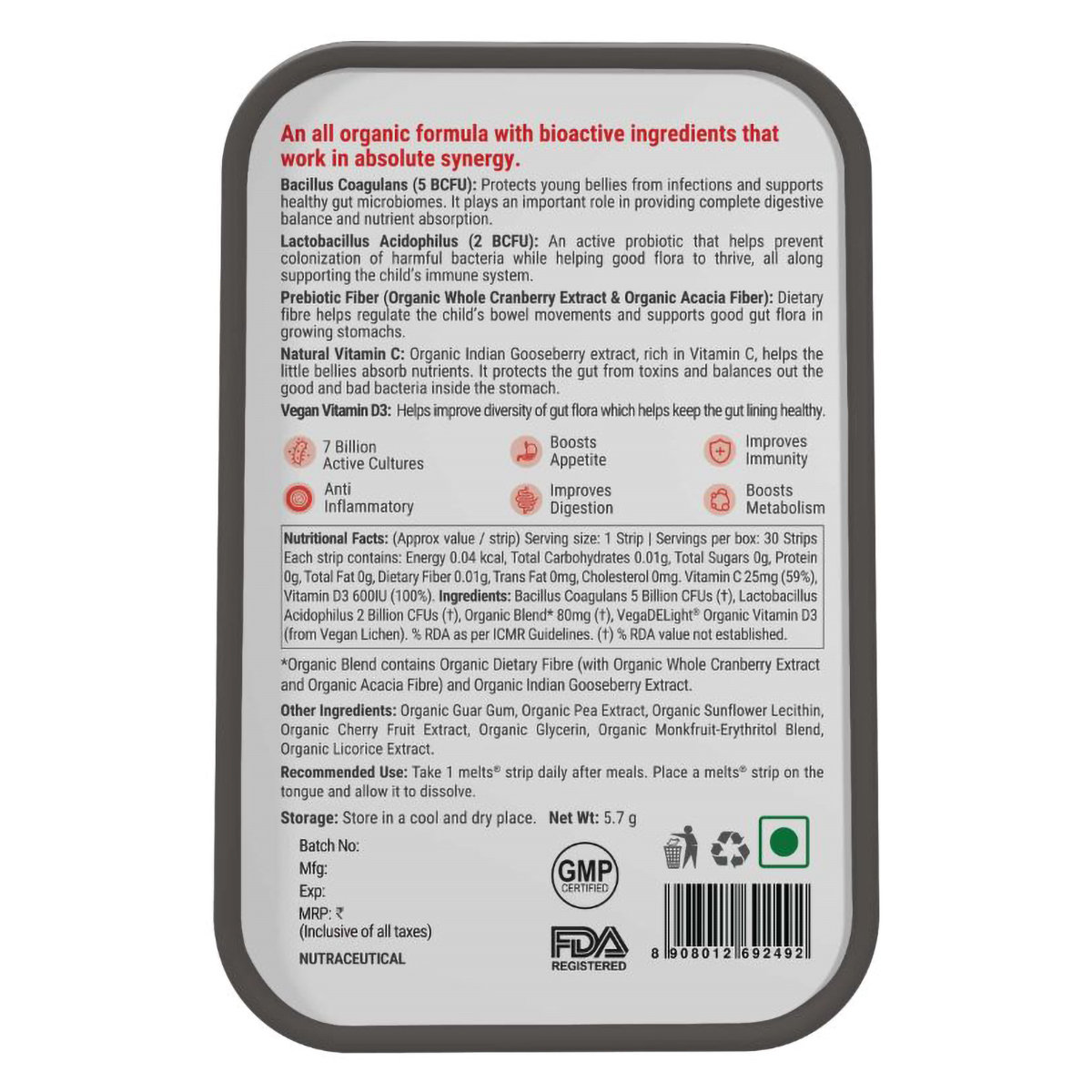 Wellbeing Nutrition Melts Into Active Marvel Probiotic, 30 Strips, Pack of 1 Wellbeing Nutrition Melts Into Active Marvel Probiotic, 30 Strips, Pack of 1