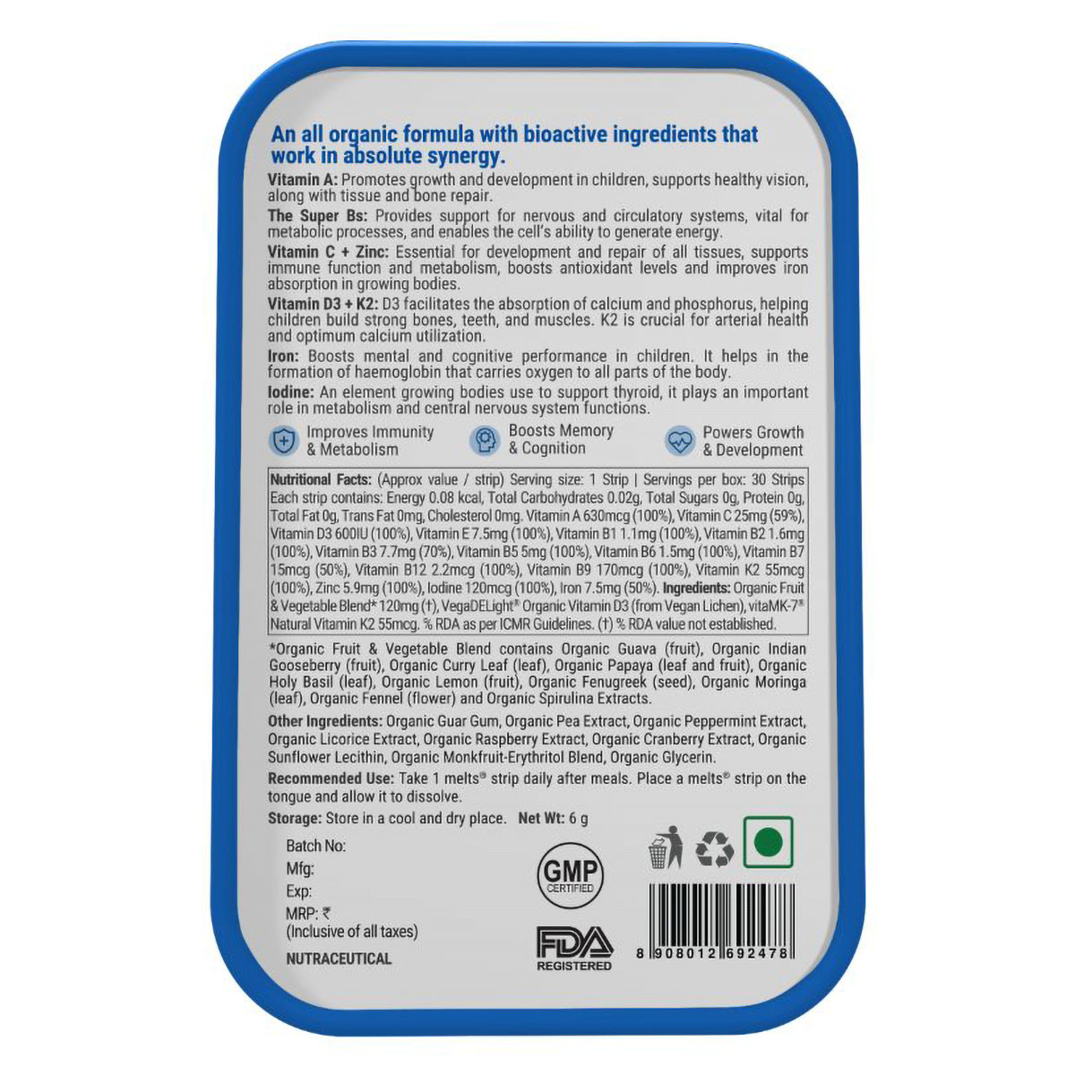 Wellbeing Nutrition Melts Into Multivitamins Marvel Tropical Berry Flavour, 30 Strips, Pack of 1 Wellbeing Nutrition Melts Into Multivitamins Marvel Tropical Berry Flavour, 30 Strips, Pack of 1