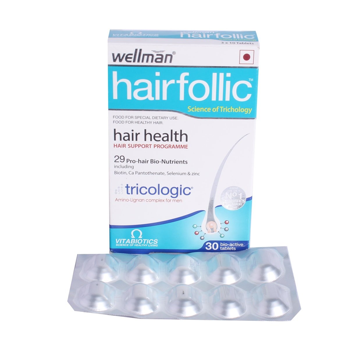 Wellman Hairfollic Tablet 10's, Pack of 10 Wellman Hairfollic Tablet 10's, Pack of 10