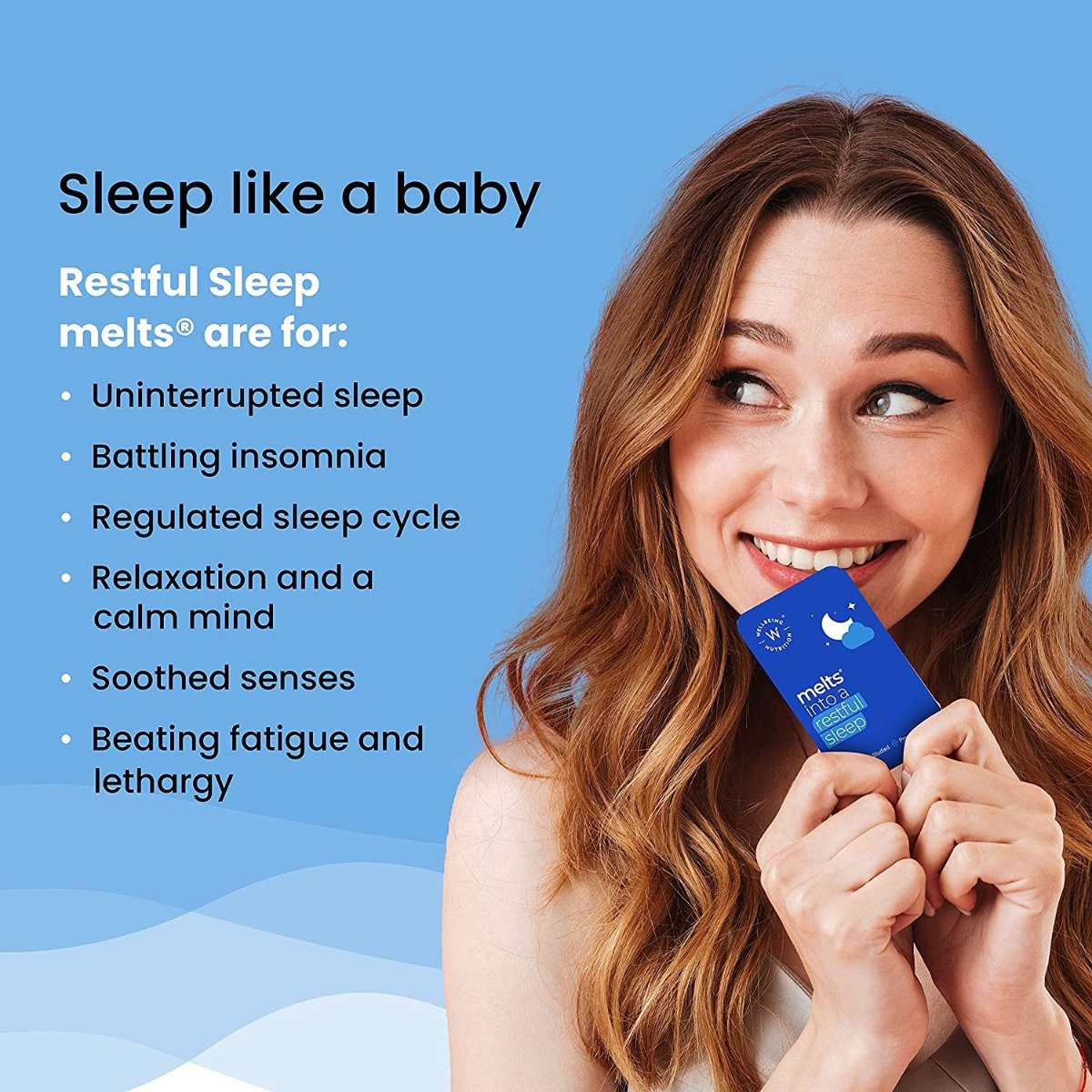 Wellbeing Nutrition Melts Into Restful Sleep Melatonin 5 mg, 30 Strips, Pack of 1 Wellbeing Nutrition Melts Into Restful Sleep Melatonin 5 mg, 30 Strips, Pack of 1