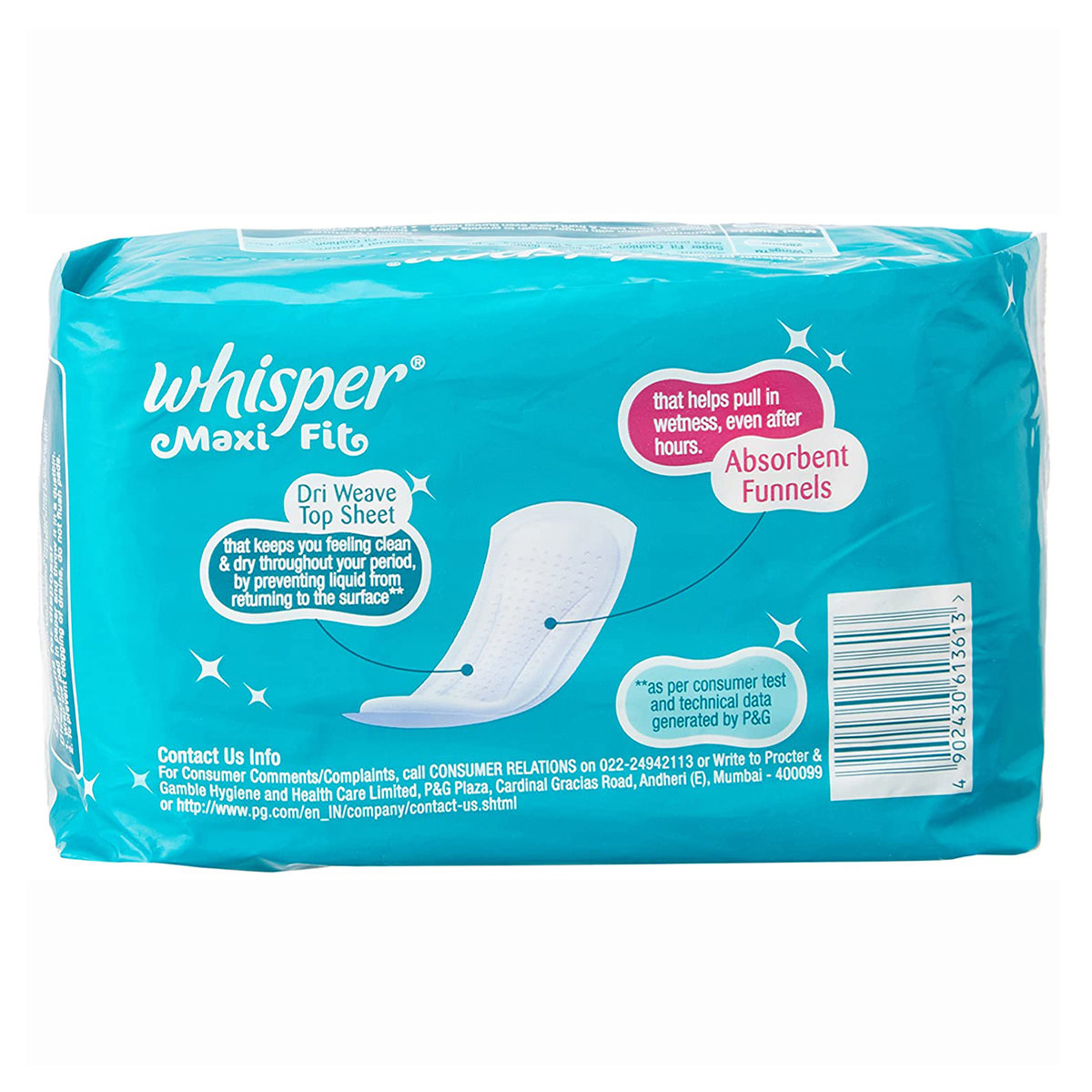 Whisper Maxi Fit Sanitary Pads Regular, 8 Count, Pack of 1 Whisper Maxi Fit Sanitary Pads Regular, 8 Count, Pack of 1