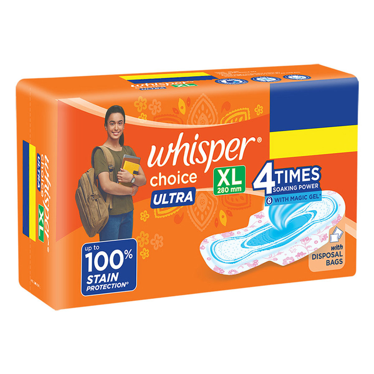 Whisper Choice Ultra Sanitary Pads XL, 40 Count, Pack of 1 Whisper Choice Ultra Sanitary Pads XL, 40 Count, Pack of 1