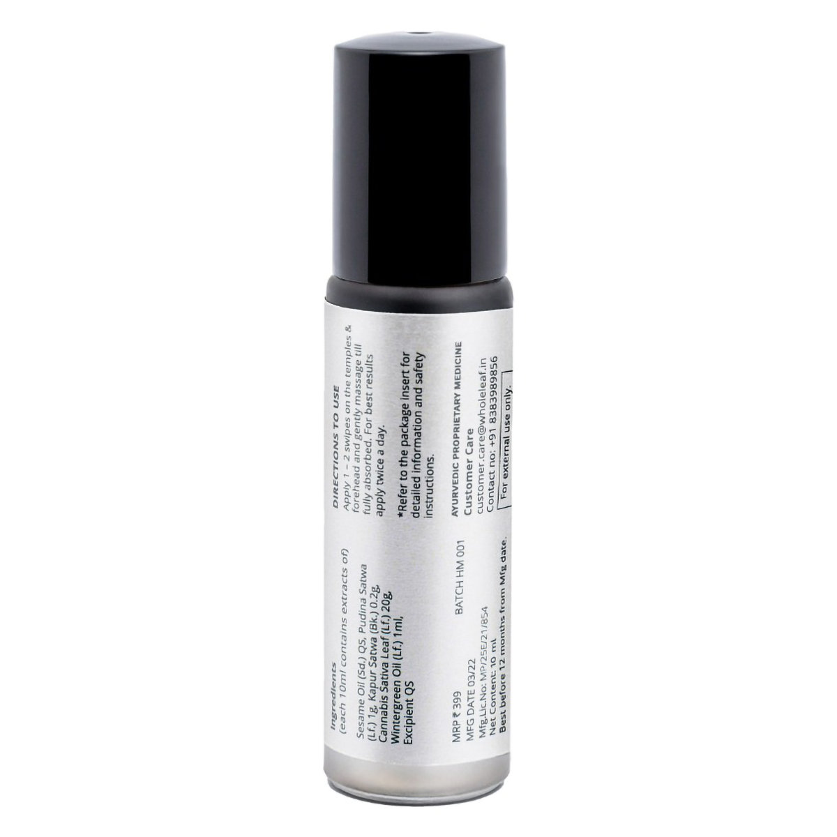 Wholeleaf Headache & Migraine Relief (CBD) Oil, 10 ml, Pack of 1 Wholeleaf Headache & Migraine Relief (CBD) Oil, 10 ml, Pack of 1