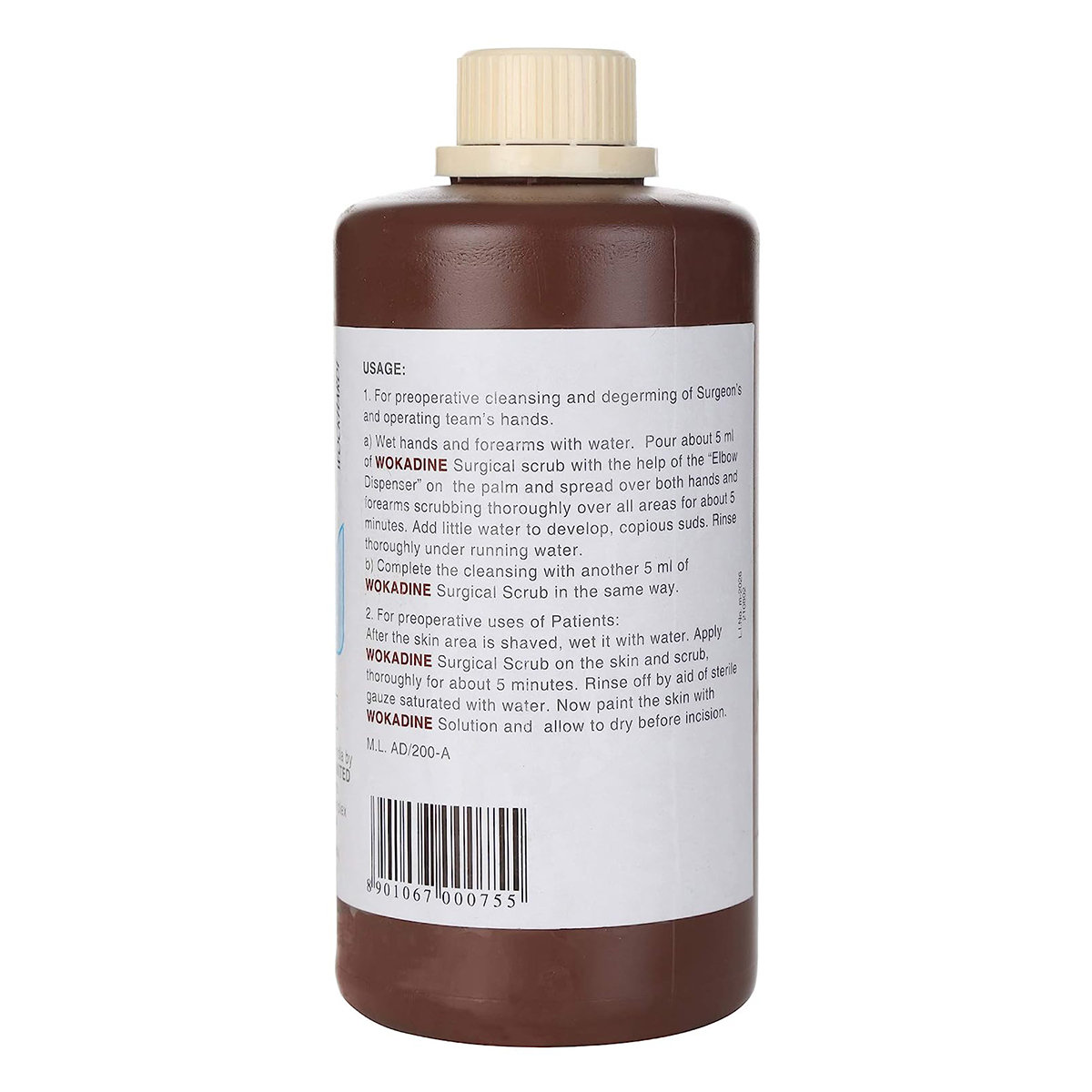 Wokadine 7.5% Scrub 500 ml, Pack of 1 LIQUID Wokadine 7.5% Scrub 500 ml, Pack of 1 LIQUID