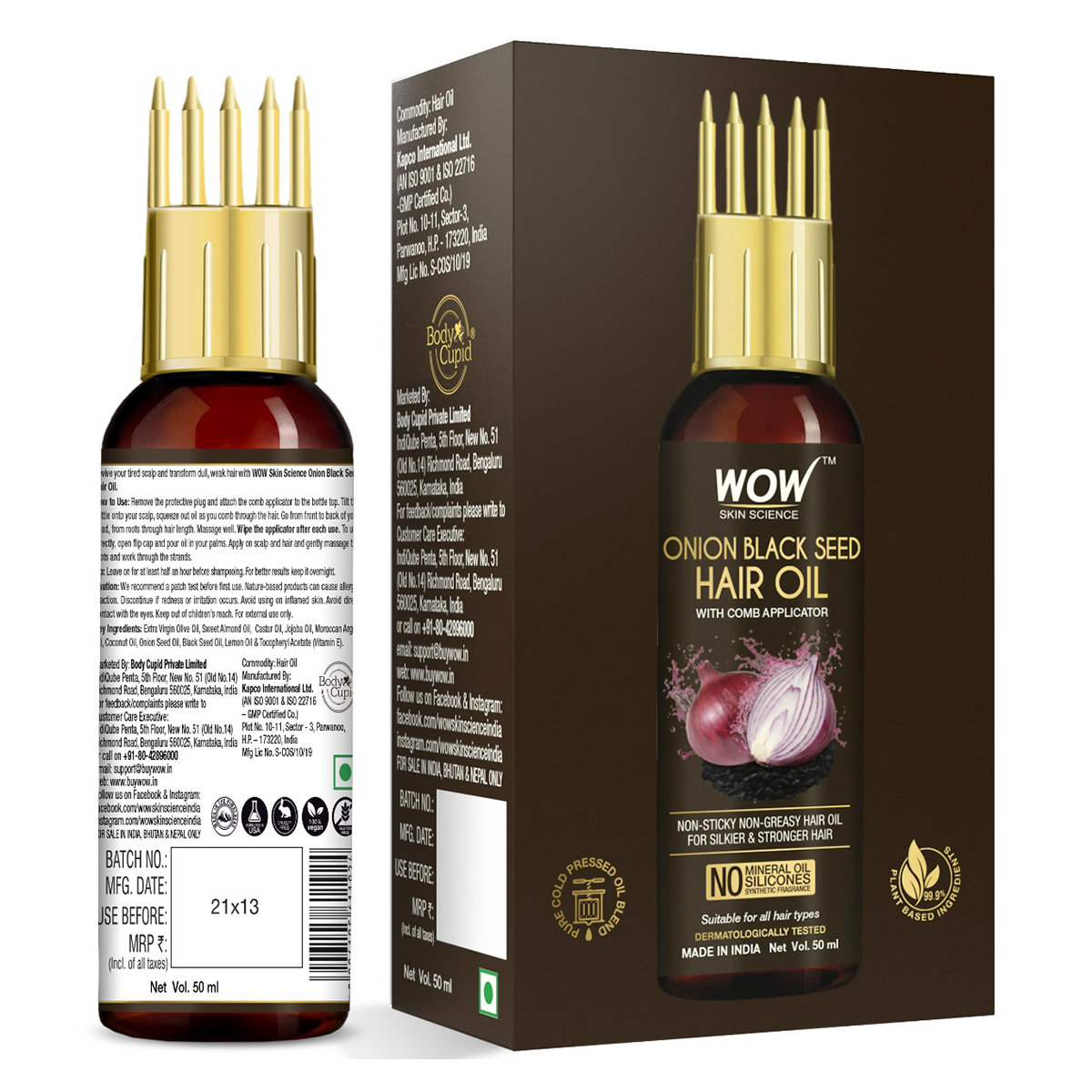 Wow Skin Science Onion Black Seed Hair Oil, 50 ml, Pack of 1 Wow Skin Science Onion Black Seed Hair Oil, 50 ml, Pack of 1