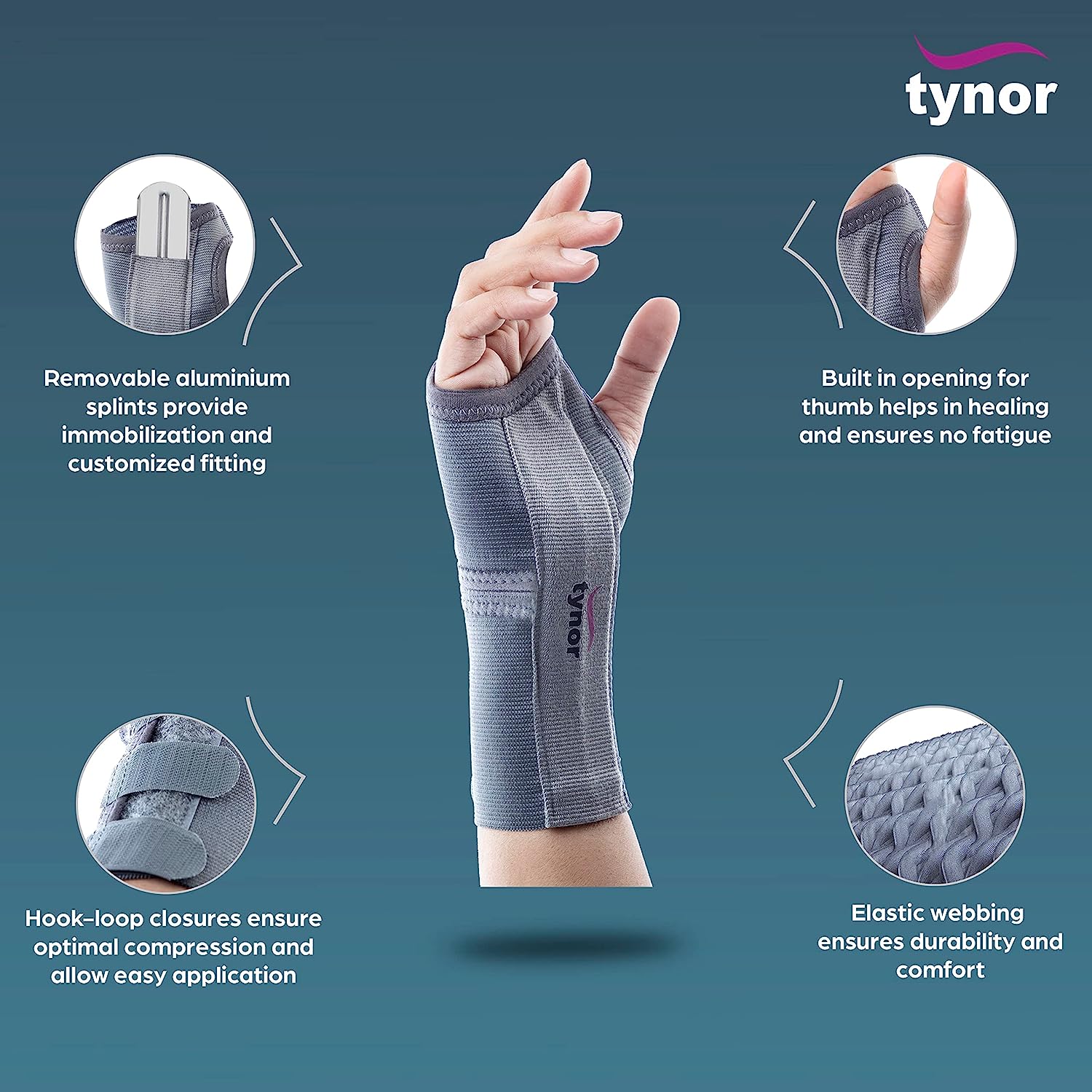 Tynor Wrist Splint Elastic Right/Left Hand Universal, 1 Count, Pack of 1 Tynor Wrist Splint Elastic Right/Left Hand Universal, 1 Count, Pack of 1