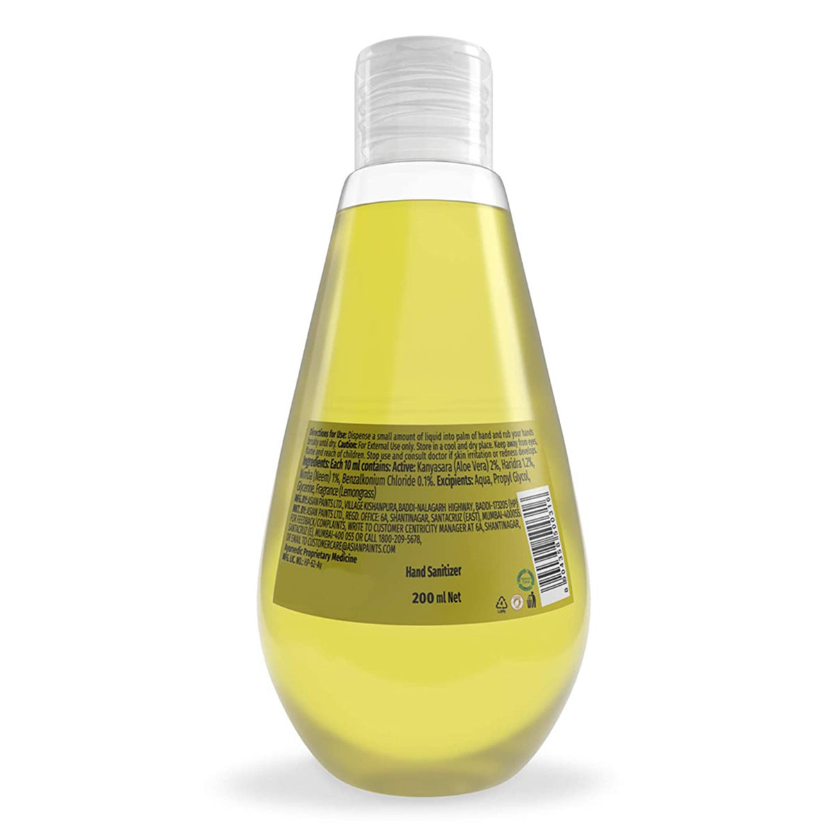 Asian Paints Viroprotek XEN Ayurvedic Hand Sanitizer 200 ml | Aloe vera, Neem & Curcumin | Kills 99.9% Germs | Softens Skin With Fragrance Of LemonGrass | Non Alcoholic Formula, Pack of 1 Asian Paints Viroprotek XEN Ayurvedic Hand Sanitizer 200 ml | Aloe vera, Neem & Curcumin | Kills 99.9% Germs | Softens Skin With Fragrance Of LemonGrass | Non Alcoholic Formula, Pack of 1