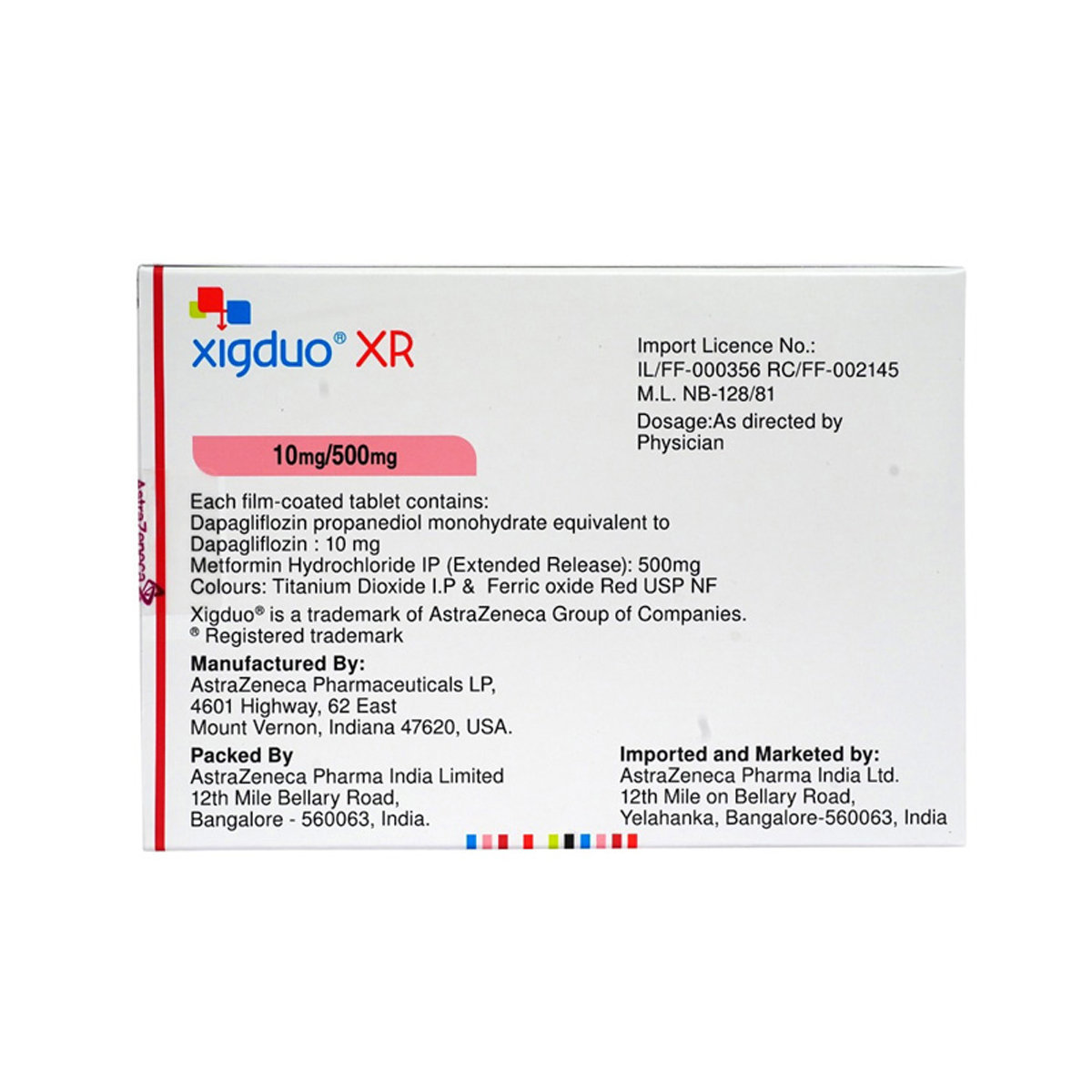 Xigduo XR 10mg/500 mg Tablet 7's, Pack of 7 TABLETS Xigduo XR 10mg/500 mg Tablet 7's, Pack of 7 TABLETS