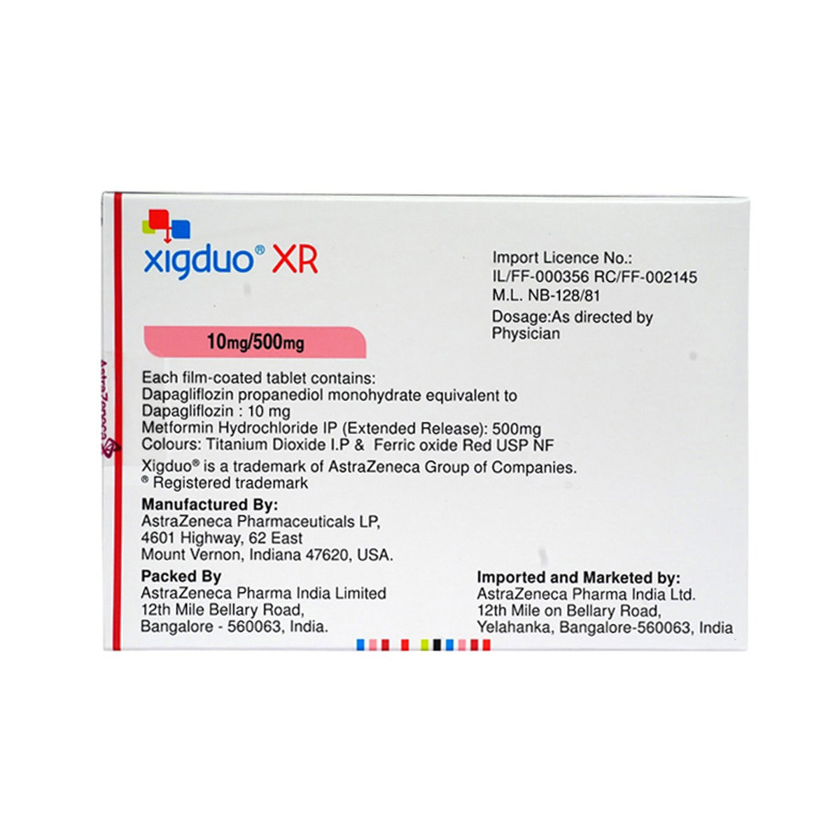 Xigduo 5 mg/1000 mg Tablet 14's, Pack of 14 TABLETS Xigduo 5 mg/1000 mg Tablet 14's, Pack of 14 TABLETS