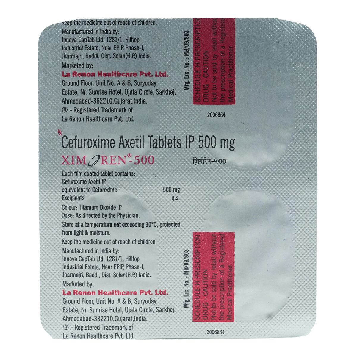 Ximoren 500 Tablet 4's, Pack of 4 TABLETS Ximoren 500 Tablet 4's, Pack of 4 TABLETS