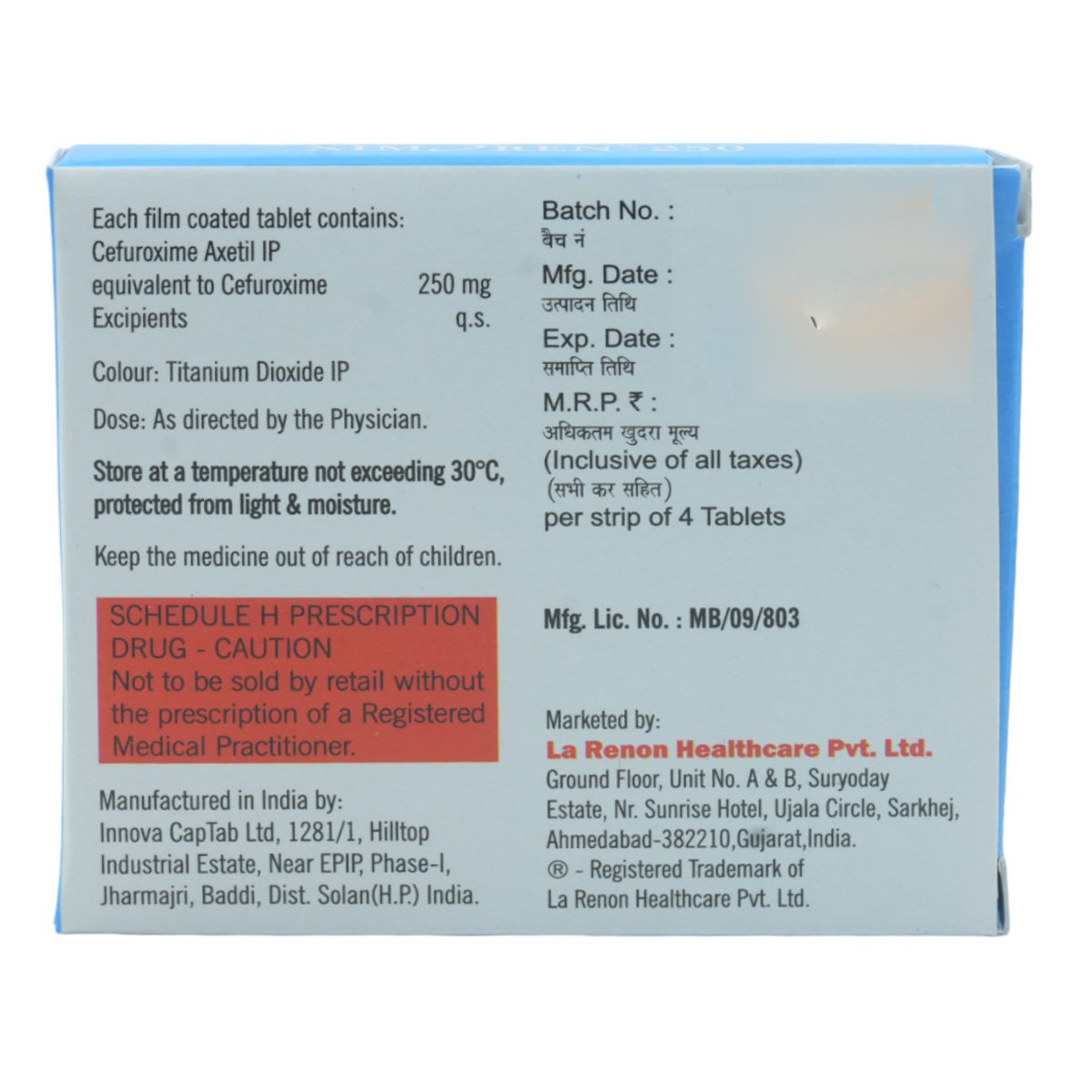 Ximoren 250 mg Tablet 4's, Pack of 4 TabletS Ximoren 250 mg Tablet 4's, Pack of 4 TabletS