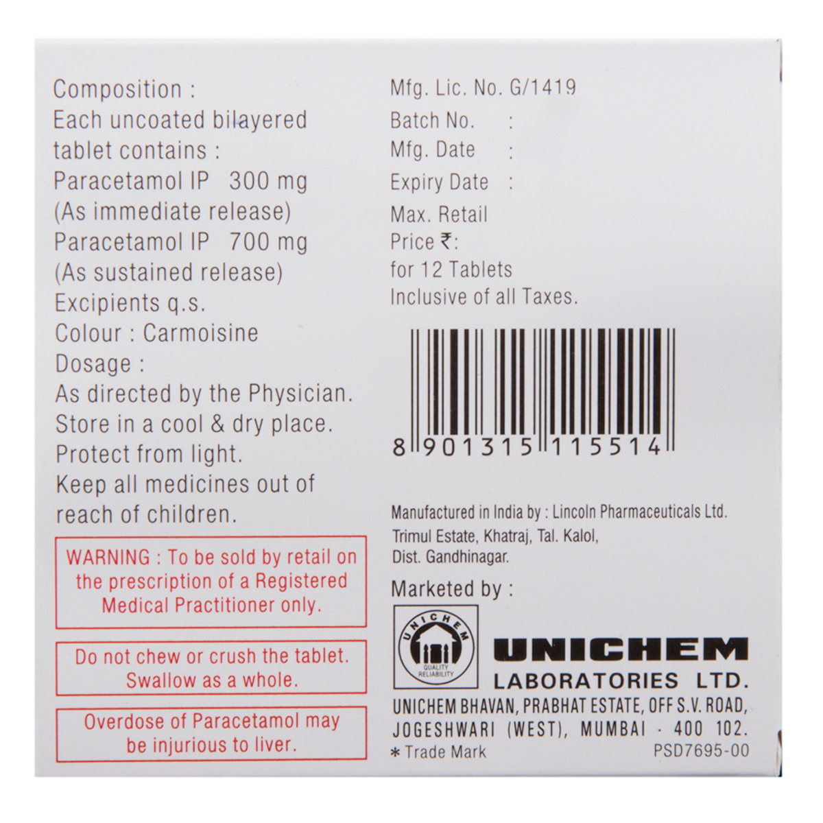 XTPara Proglet Tablet 12's, Pack of 12 XTPara Proglet Tablet 12's, Pack of 12