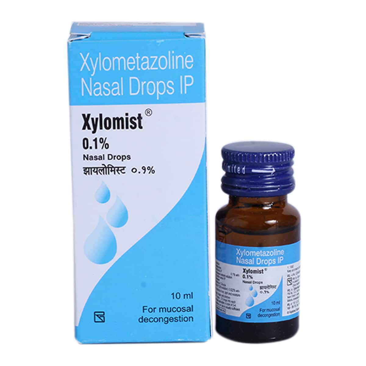 Xylomist 0.1% Nasal Drops 10 ml, Pack of 1 DROPS Xylomist 0.1% Nasal Drops 10 ml, Pack of 1 DROPS