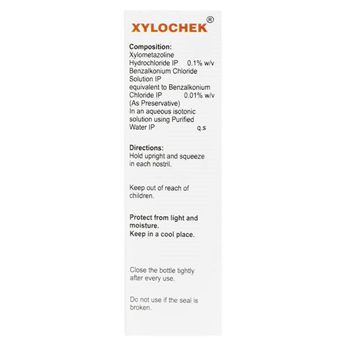 Xylochek Nasal Spray 10 ml, Pack of 1 NASAL SPRAY Xylochek Nasal Spray 10 ml, Pack of 1 NASAL SPRAY