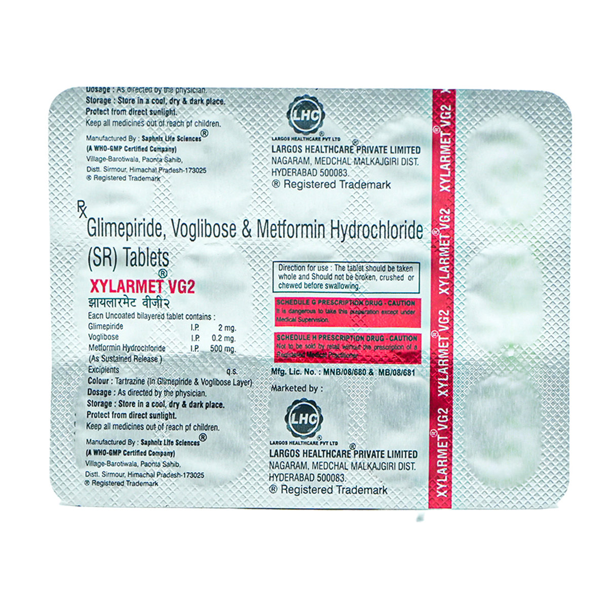 XYLARMET VG2 TABLETS 15'S, Pack of 15 TABLETS XYLARMET VG2 TABLETS 15'S, Pack of 15 TABLETS