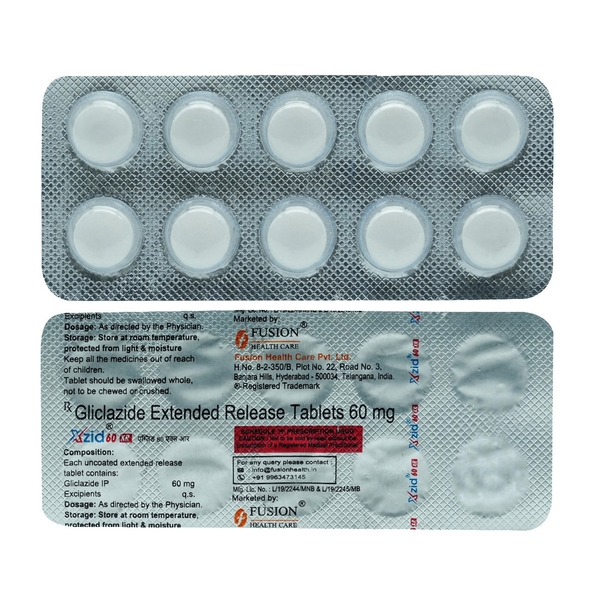 Xzid 60mg XR Tablet 10's, Pack of 10 TabletS Xzid 60mg XR Tablet 10's, Pack of 10 TabletS