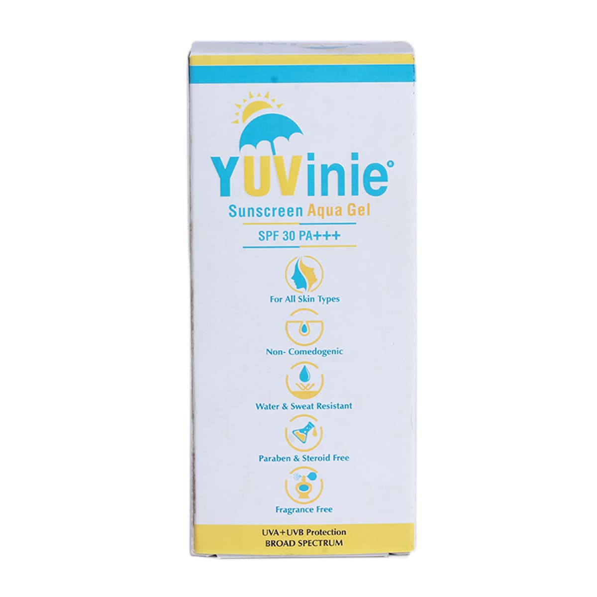 Yuvinie Sunscreen Aqua SPF 30 PA+++ Gel 50 gm, Pack of 1 Yuvinie Sunscreen Aqua SPF 30 PA+++ Gel 50 gm, Pack of 1