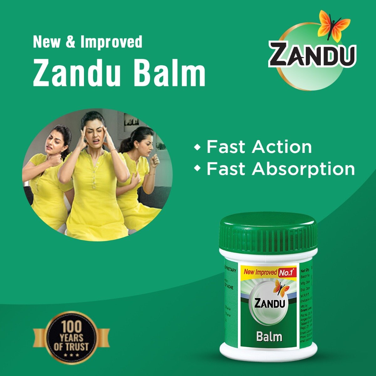 Zandu Balm, 25 ml, Pack of 1 Zandu Balm, 25 ml, Pack of 1