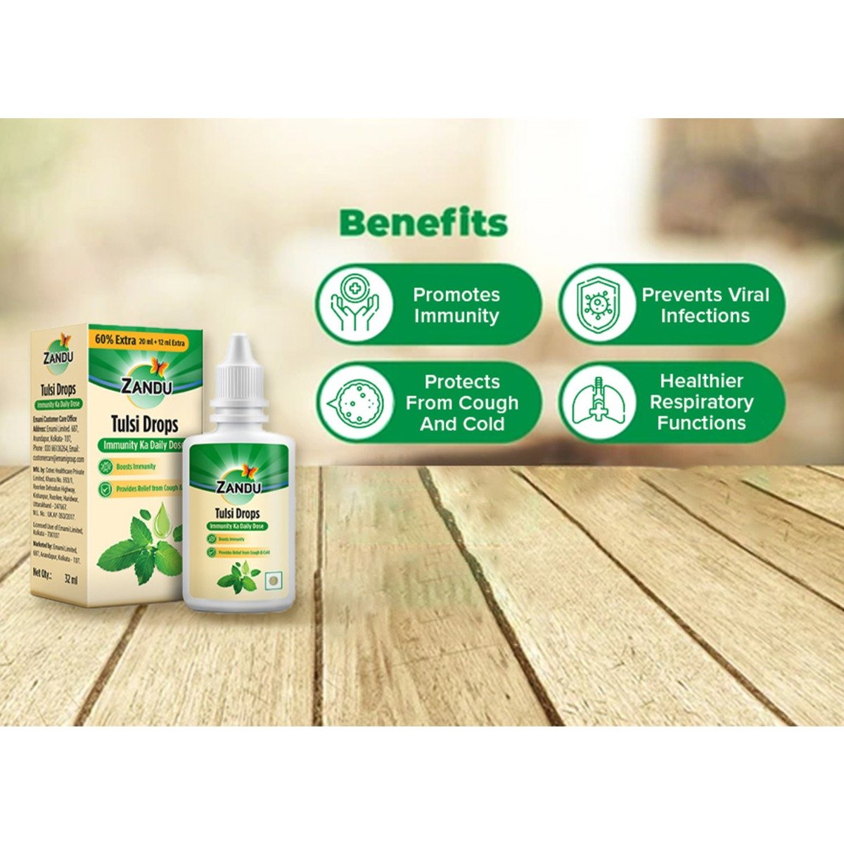 Zandu Tulsi Drops, 32 ml, Pack of 1 Zandu Tulsi Drops, 32 ml, Pack of 1