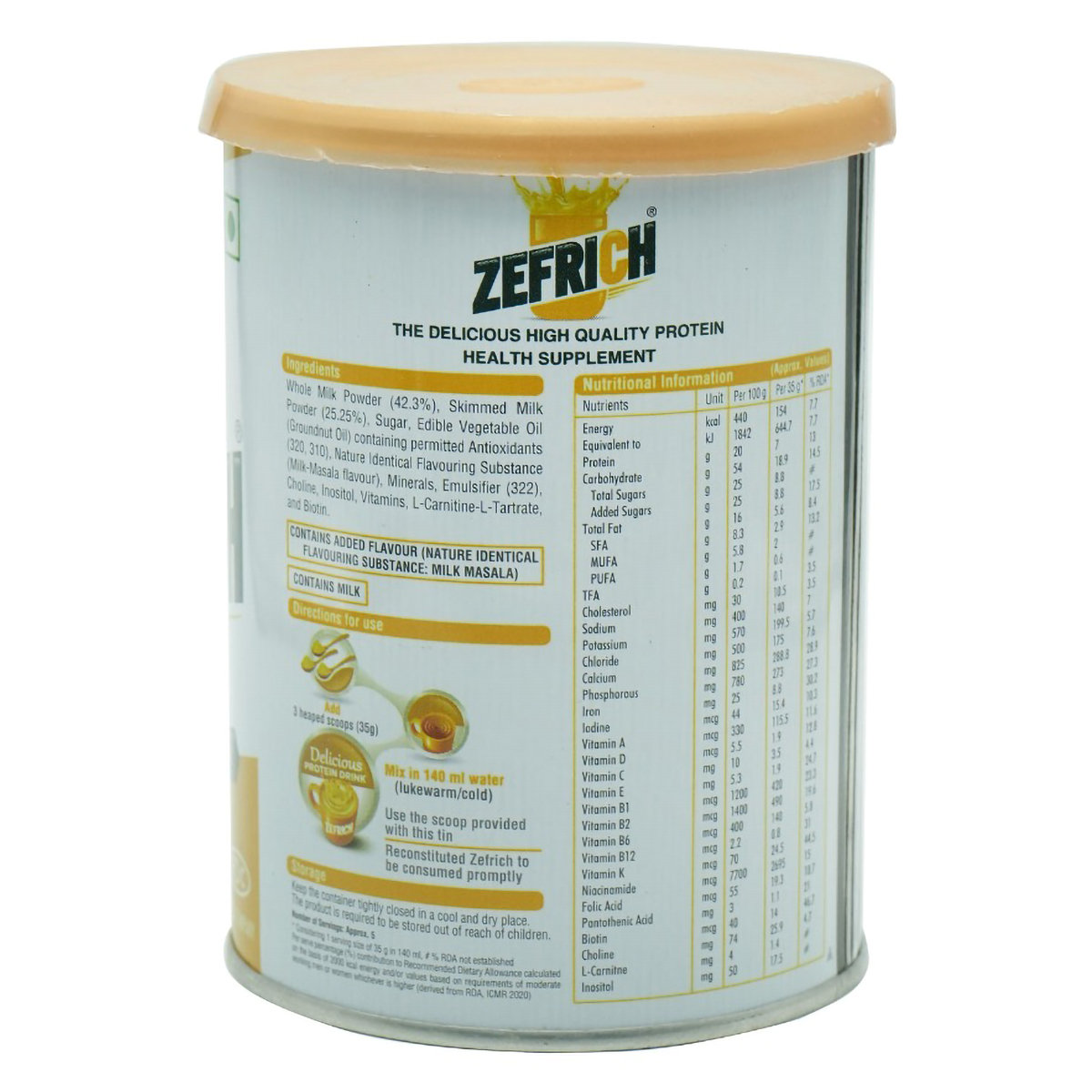 Zefrich Milk-Masala Flavour Powder, 200 gm Tin, Pack of 1 Zefrich Milk-Masala Flavour Powder, 200 gm Tin, Pack of 1