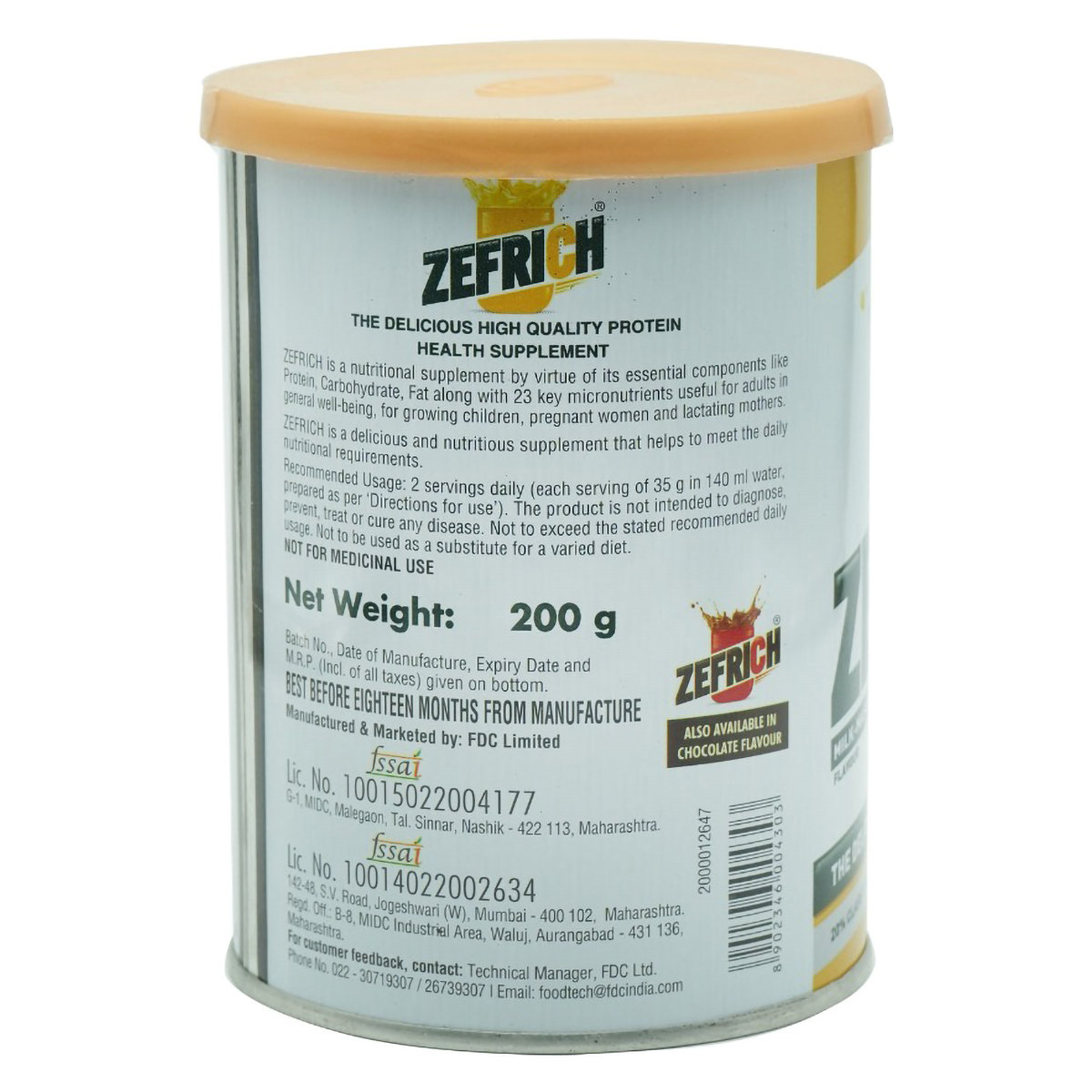 Zefrich Milk-Masala Flavour Powder, 200 gm Tin, Pack of 1 Zefrich Milk-Masala Flavour Powder, 200 gm Tin, Pack of 1