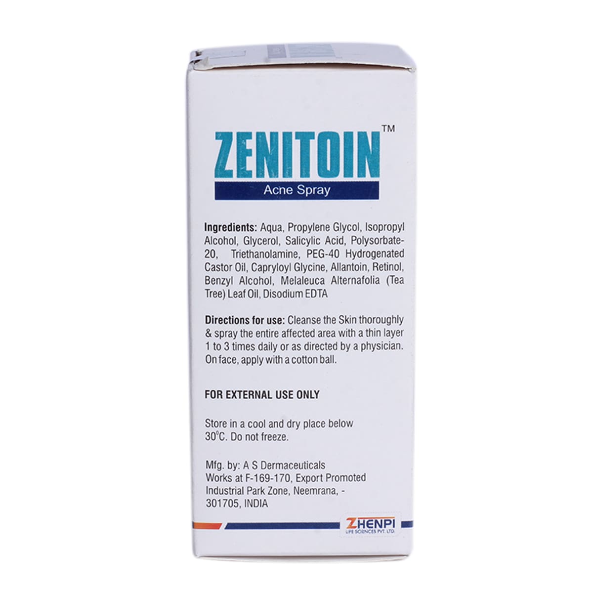 Zenitoin Acne Spray 50 ml, Pack of 1 Zenitoin Acne Spray 50 ml, Pack of 1