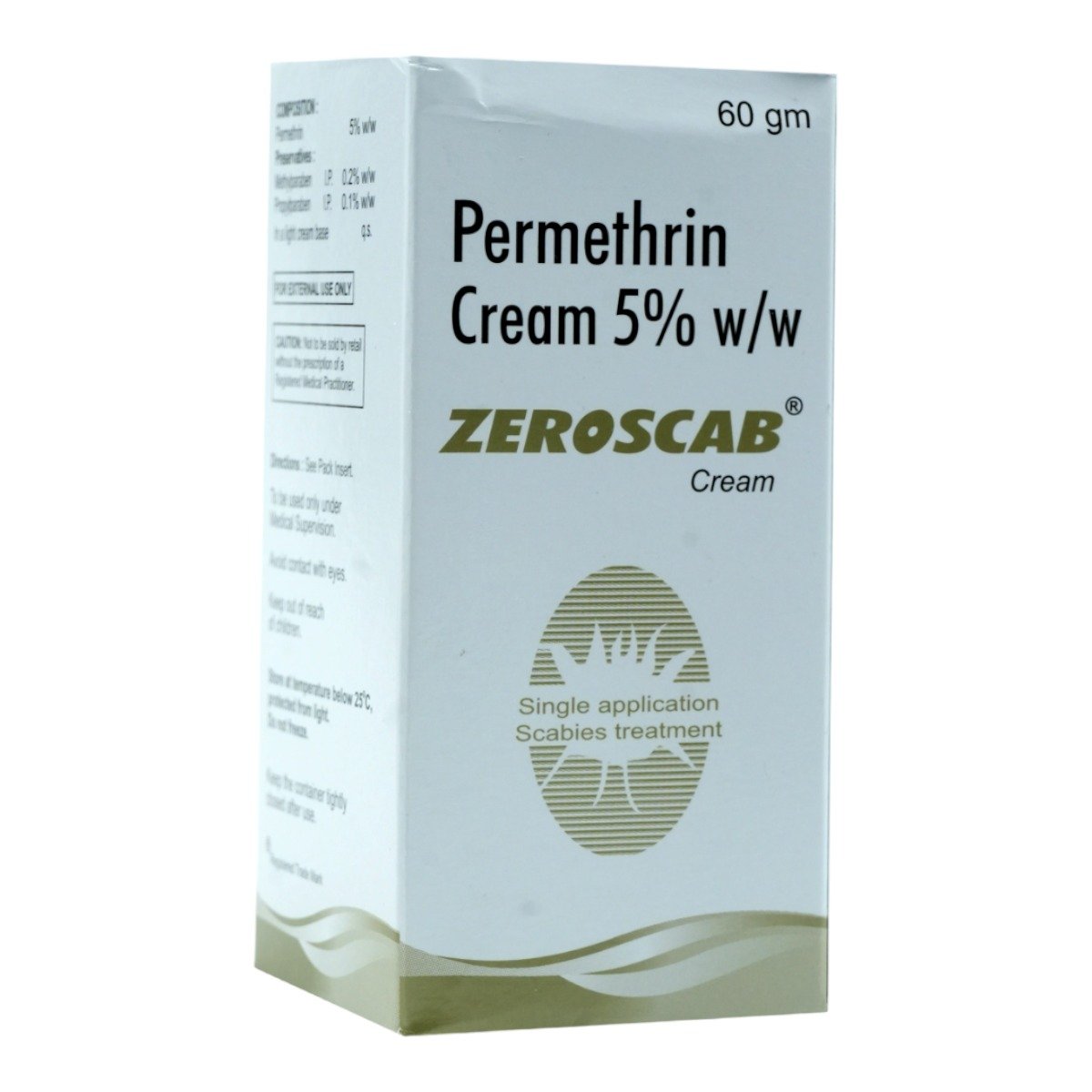 Zeroscab 5% Cream 60 gm, Pack of 1 CREAM Zeroscab 5% Cream 60 gm, Pack of 1 CREAM