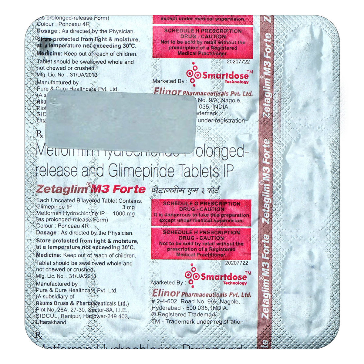 Zetaglim M3 Forte Tablet 15's, Pack of 15 TabletS Zetaglim M3 Forte Tablet 15's, Pack of 15 TabletS