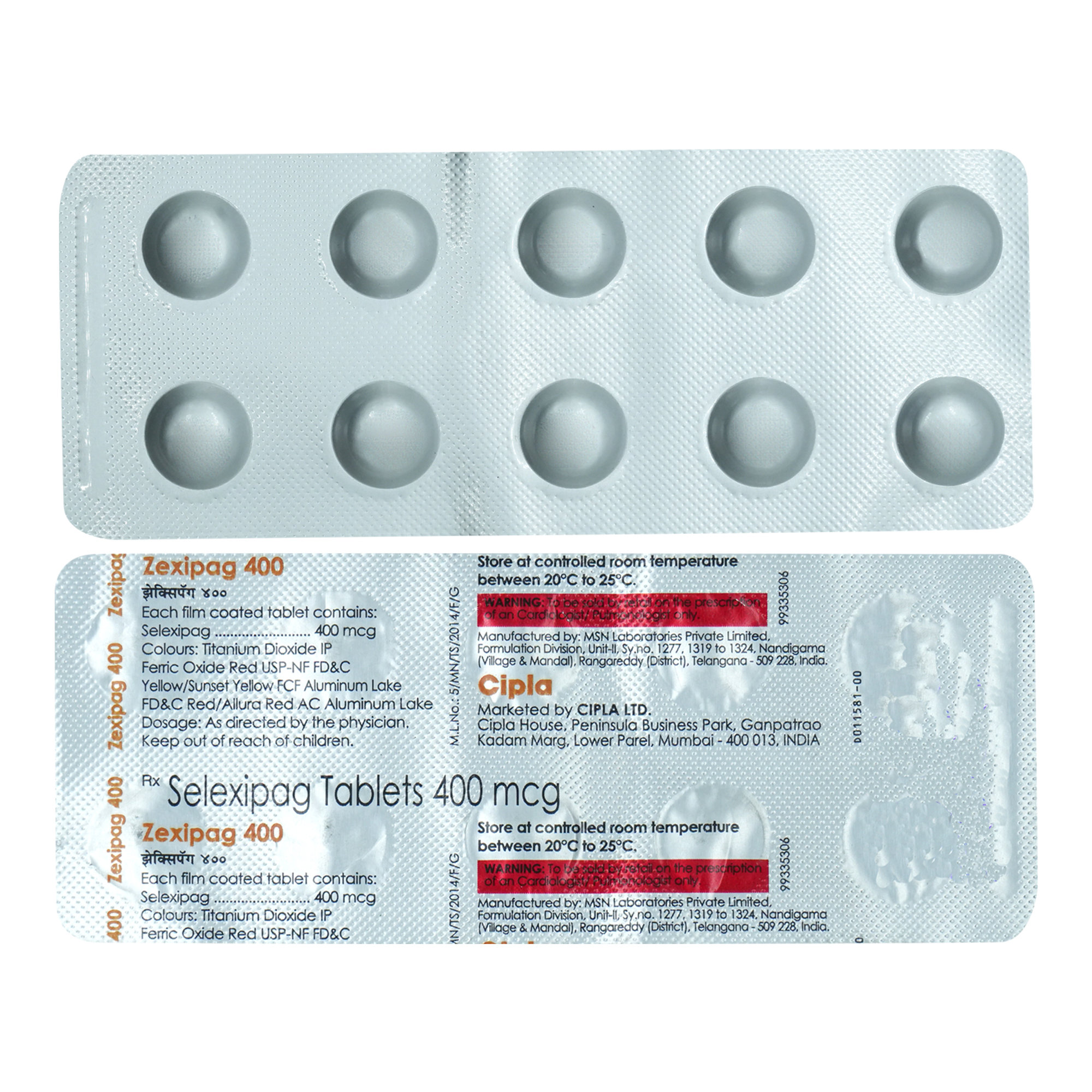 Zexipag 400 Tablet 10's, Pack of 10 TabletS Zexipag 400 Tablet 10's, Pack of 10 TabletS