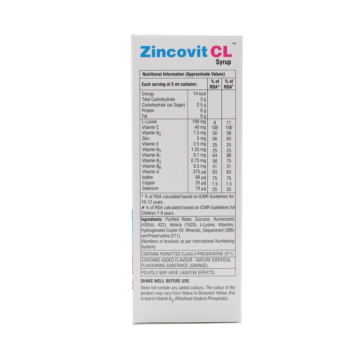 Zincovit CL Syrup 200 ml, Pack of 1 Zincovit CL Syrup 200 ml, Pack of 1