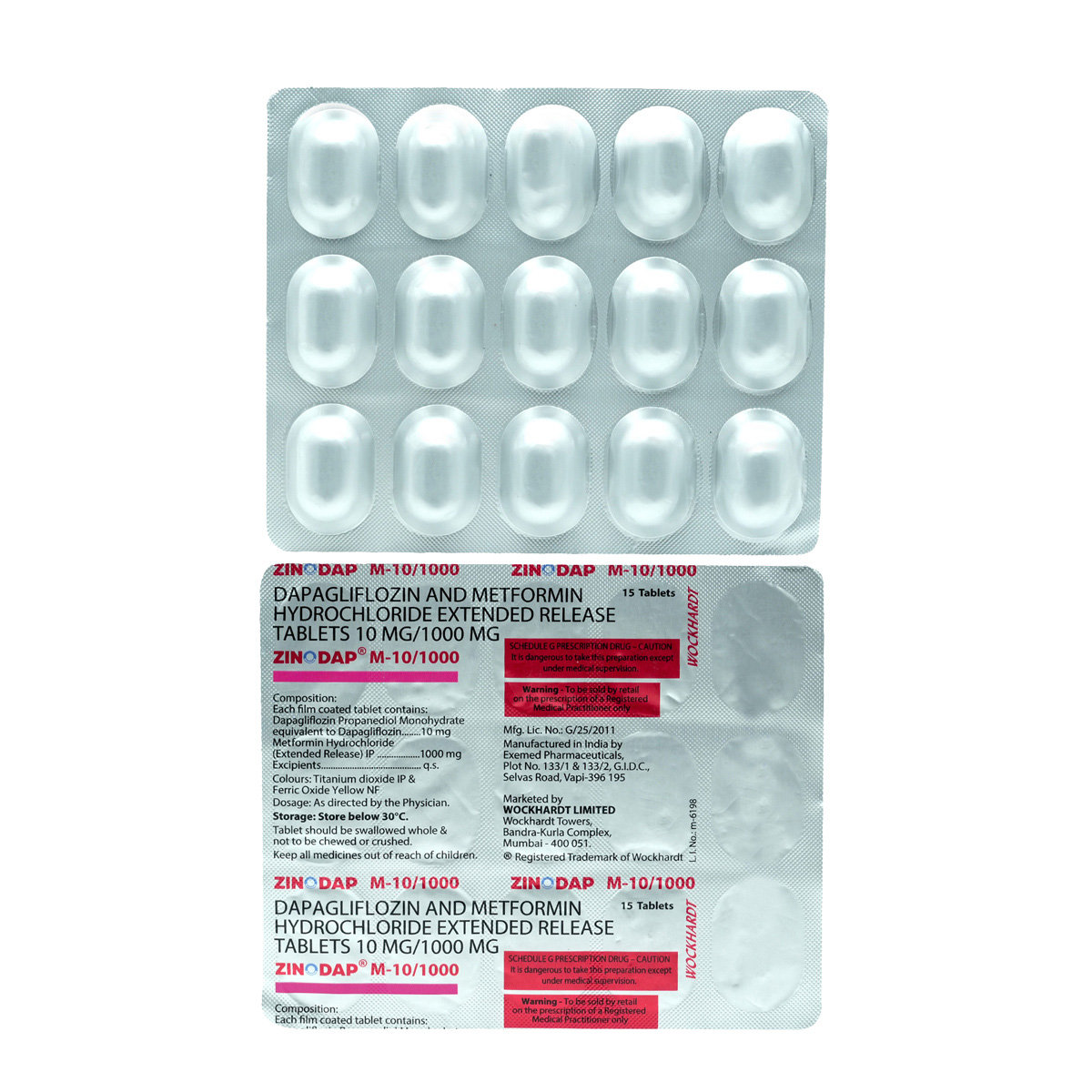 Zinodap M 10/1000MG Tablet 15's, Pack of 15 TABLETS Zinodap M 10/1000MG Tablet 15's, Pack of 15 TABLETS