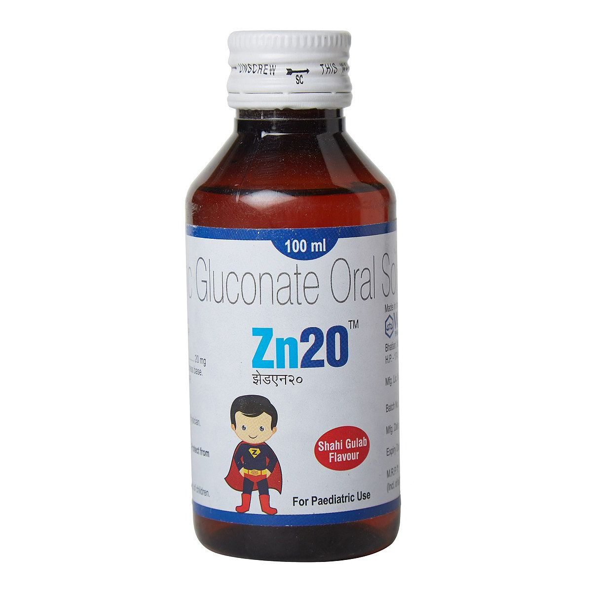 ZN 20 Oral Solution 100 ml, Pack of 1 SOLUTION ZN 20 Oral Solution 100 ml, Pack of 1 SOLUTION