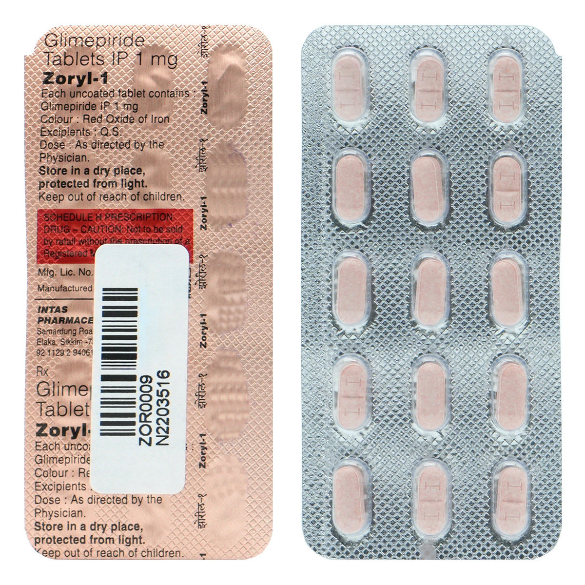 Zoryl-1 Tablet 15's, Pack of 15 TABLETS Zoryl-1 Tablet 15's, Pack of 15 TABLETS