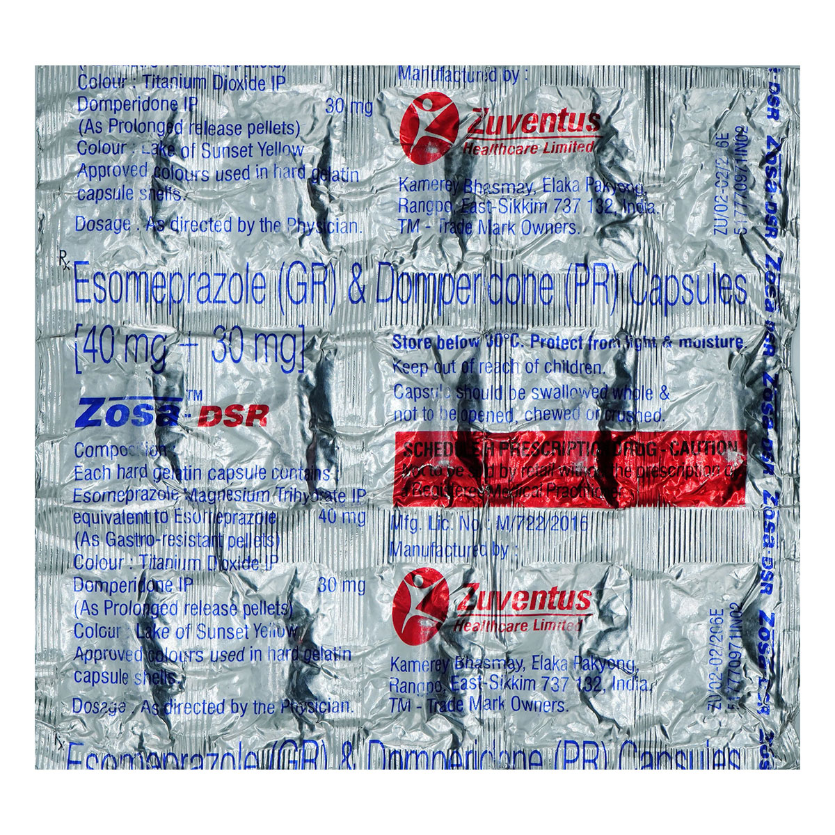 Zosa-DSR 30 mg/ 40 mg Capsule 15's, Pack of 15 CapsuleS Zosa-DSR 30 mg/ 40 mg Capsule 15's, Pack of 15 CapsuleS