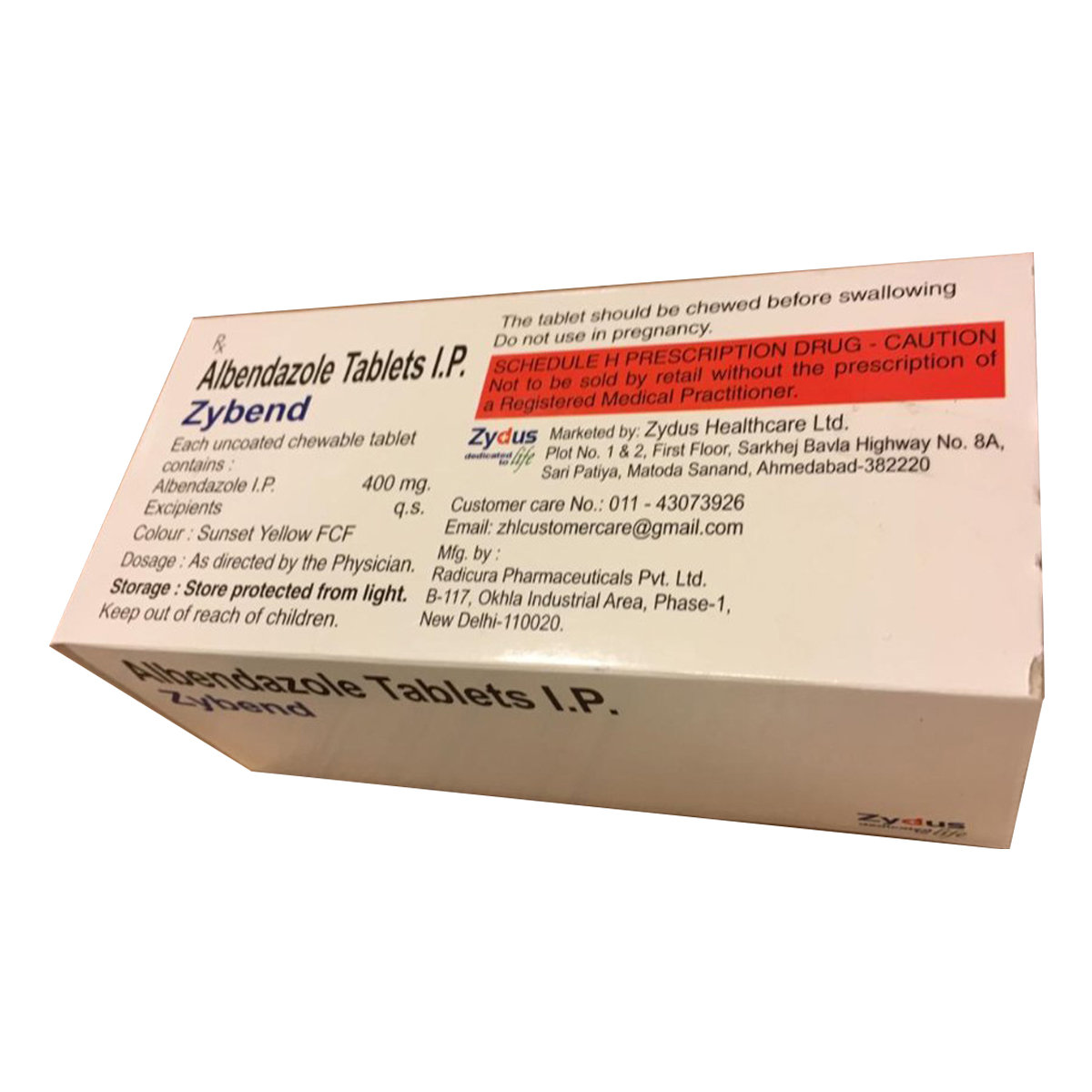 Zybend 400 mg Chewable Tablet 1's, Pack of 1 TABLET Zybend 400 mg Chewable Tablet 1's, Pack of 1 TABLET