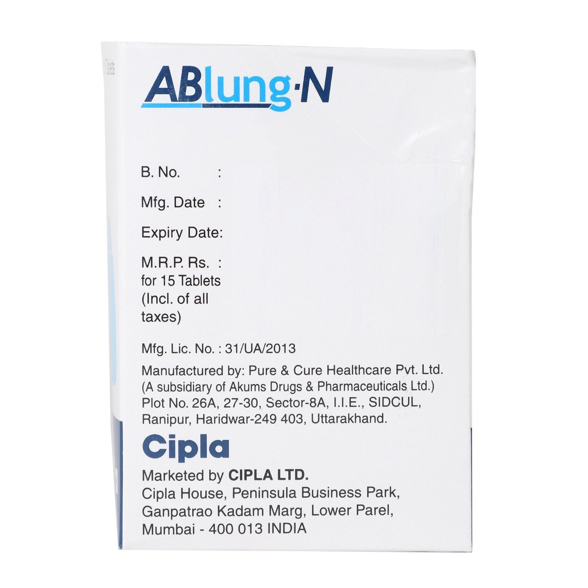 Ablung-N Tablet 15's, Pack of 15 TABLETS Ablung-N Tablet 15's, Pack of 15 TABLETS