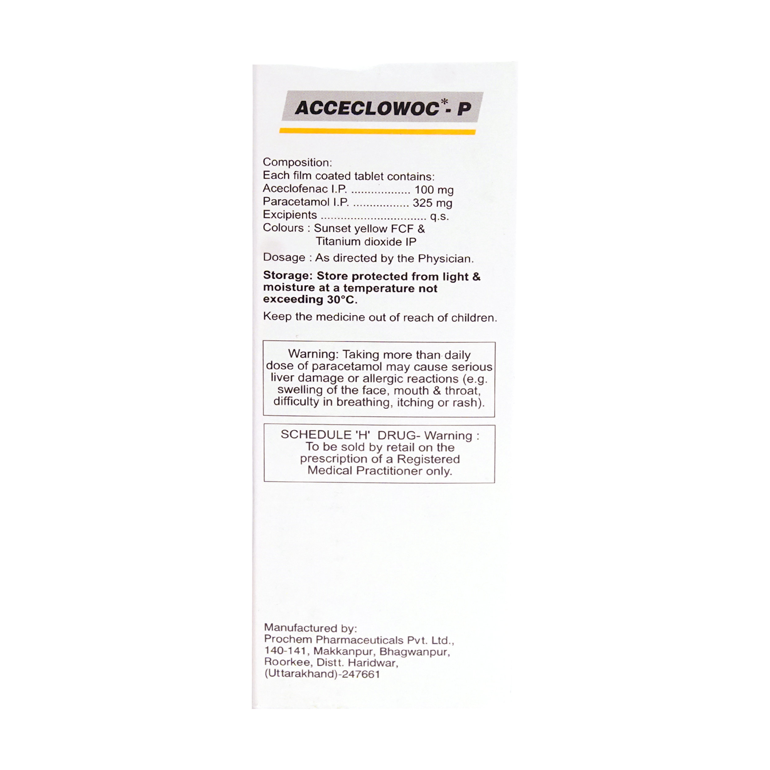 Acceclowoc P Tablet 10's, Pack of 10 TabletS Acceclowoc P Tablet 10's, Pack of 10 TabletS