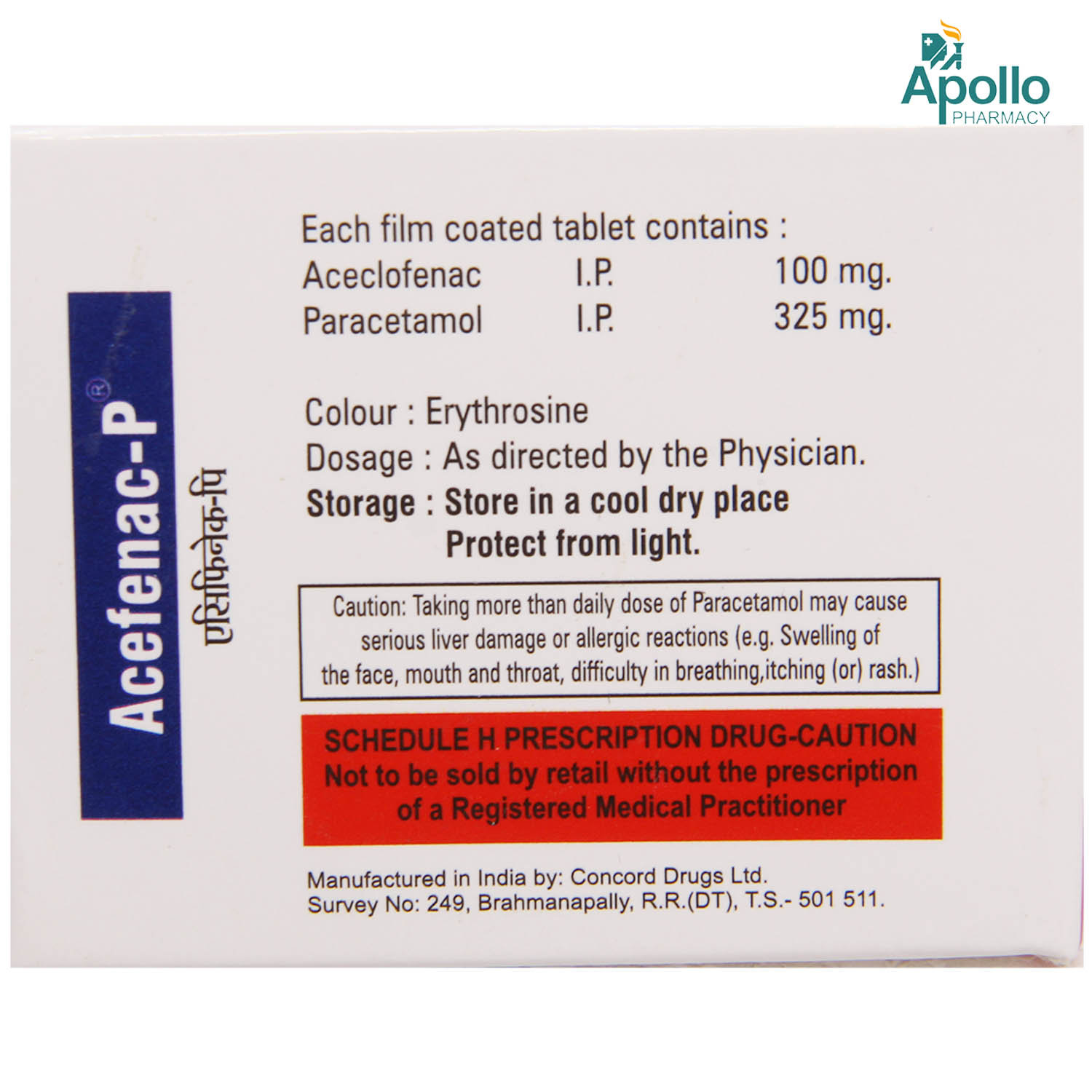 Acefenac P Tablet 10's, Pack of 10 TABLETS Acefenac P Tablet 10's, Pack of 10 TABLETS