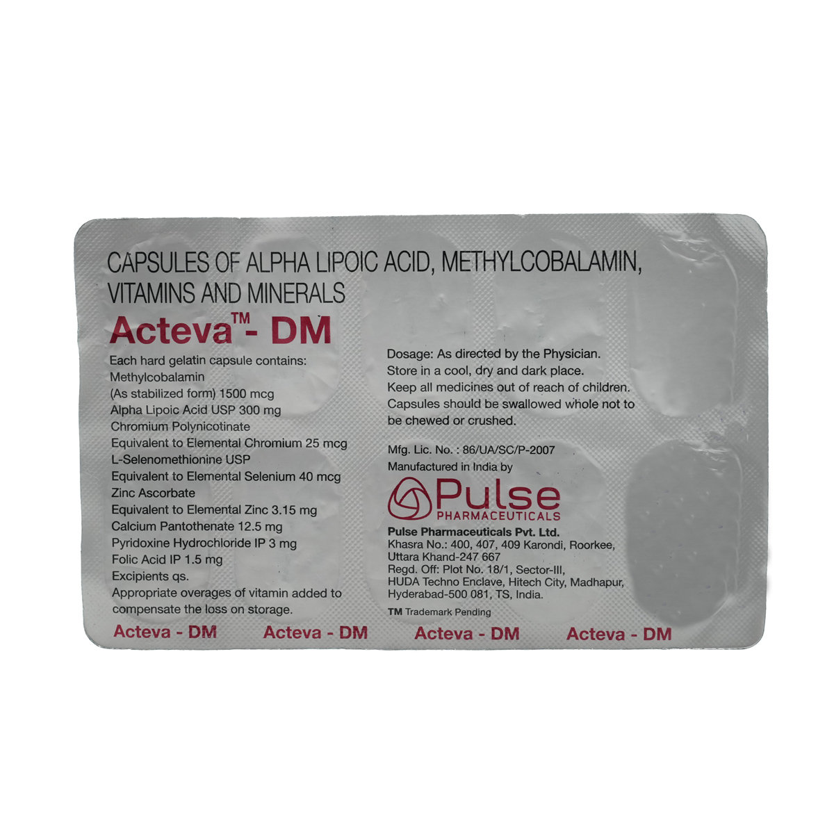 Acteva-DM Tablet 10's, Pack of 10 Acteva-DM Tablet 10's, Pack of 10