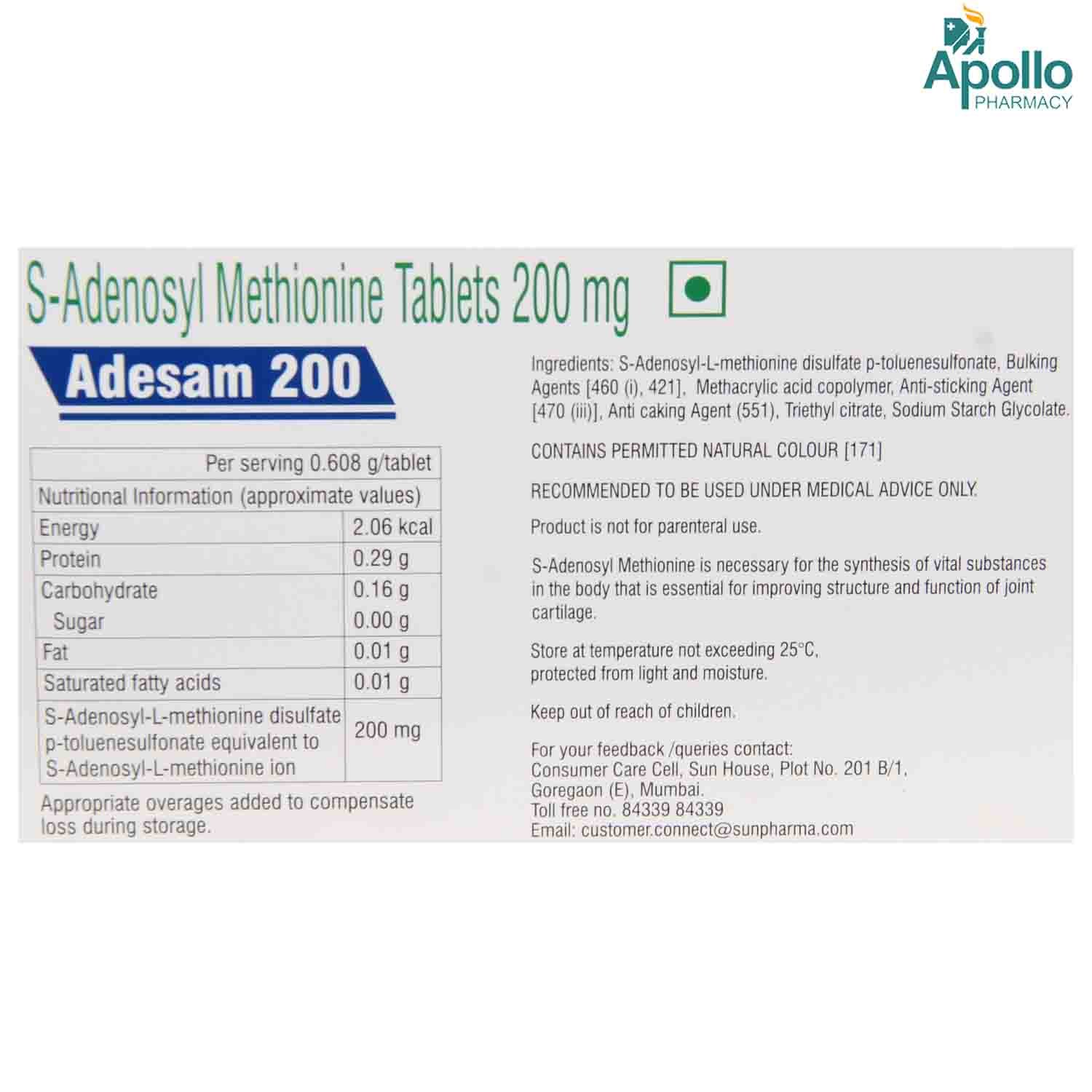 Adesam 200 Tablet 10's, Pack of 10 TABLETS Adesam 200 Tablet 10's, Pack of 10 TABLETS