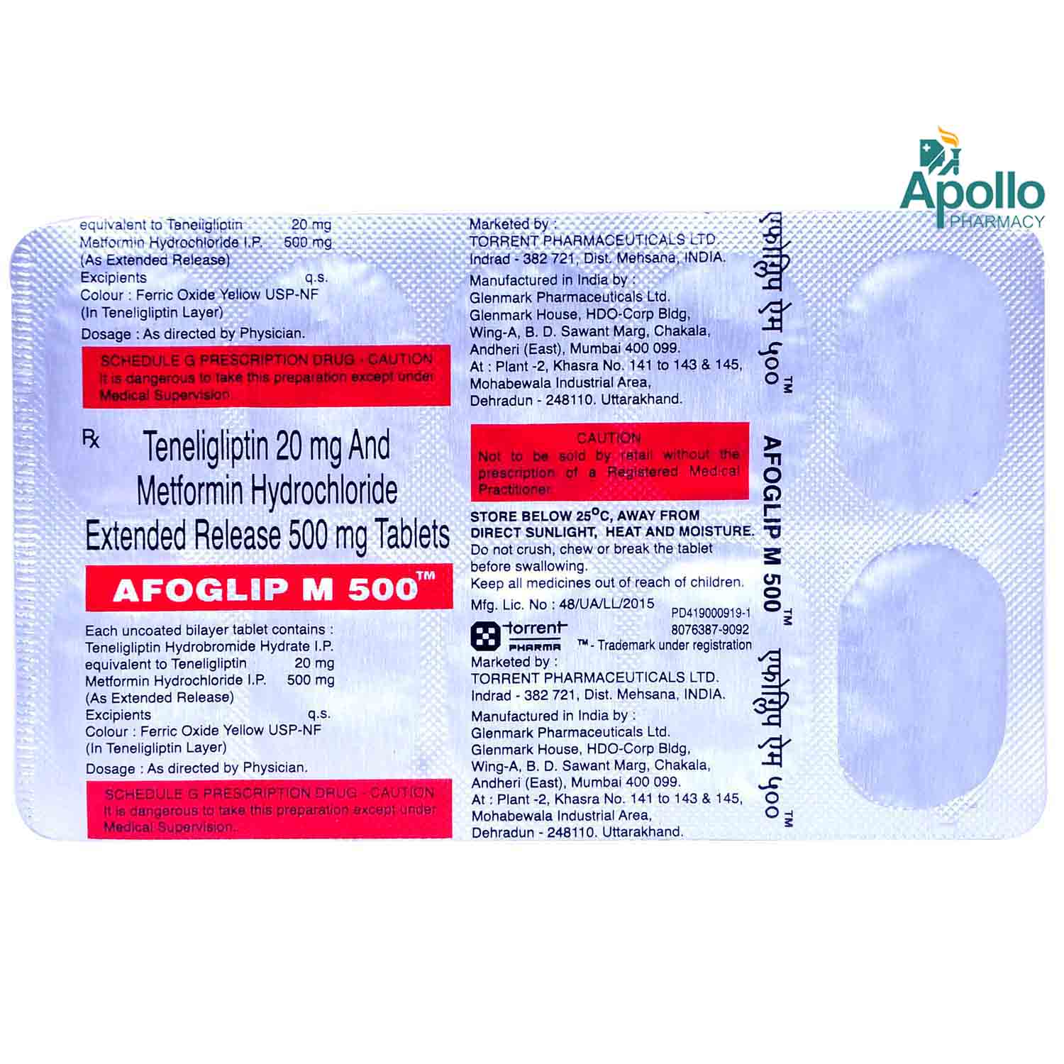 Afoglip M 500 Tablet 10's, Pack of 10 TABLETS Afoglip M 500 Tablet 10's, Pack of 10 TABLETS