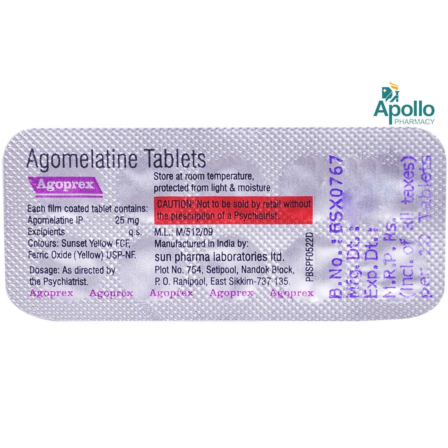 Agoprex Tablet 10's, Pack of 10 TABLETS Agoprex Tablet 10's, Pack of 10 TABLETS