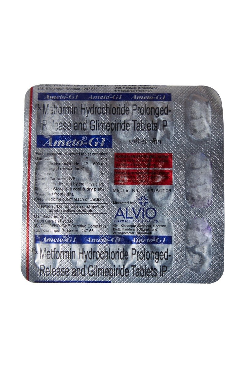 Ameto G1 Tablet 15's, Pack of 15 TABLETS Ameto G1 Tablet 15's, Pack of 15 TABLETS
