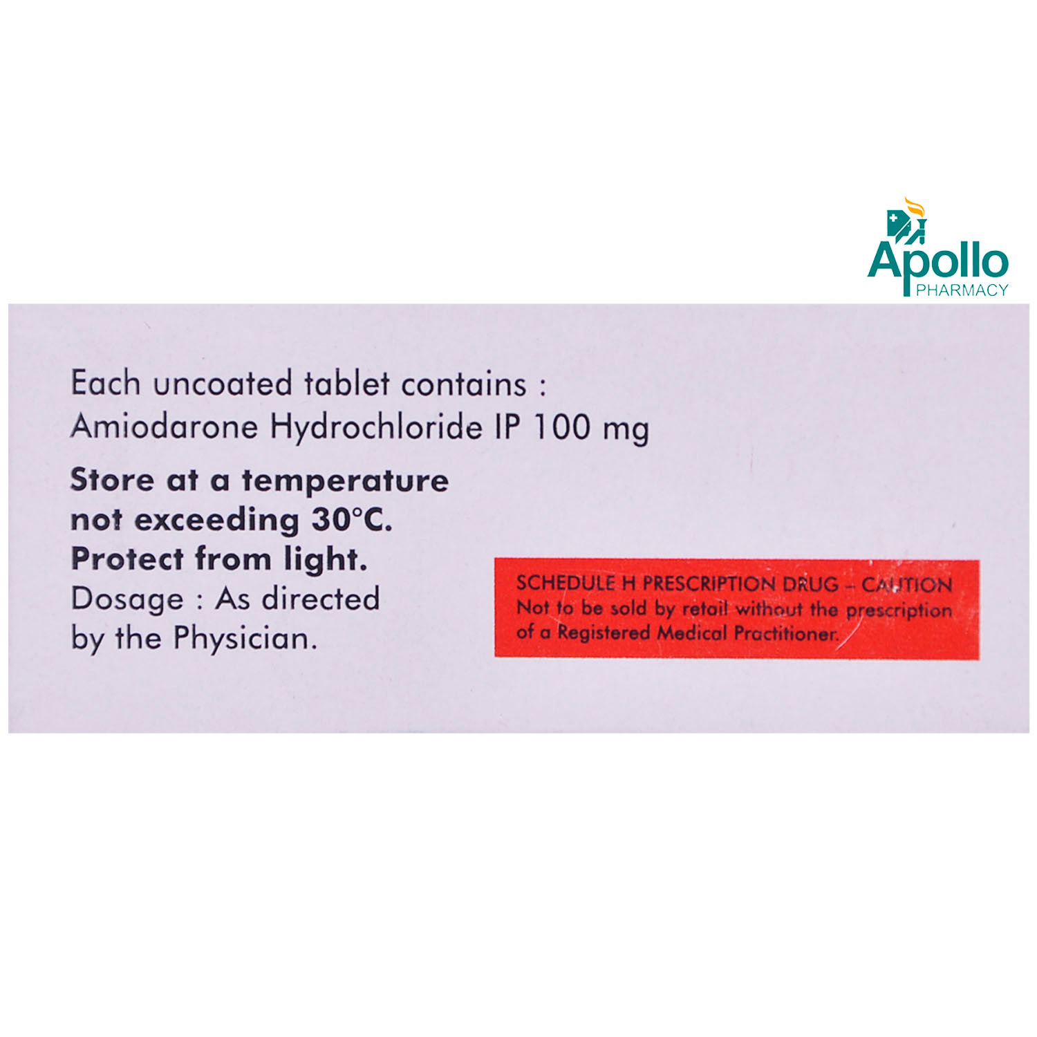 Amiodar 100 Tablet 10's, Pack of 10 TABLETS Amiodar 100 Tablet 10's, Pack of 10 TABLETS