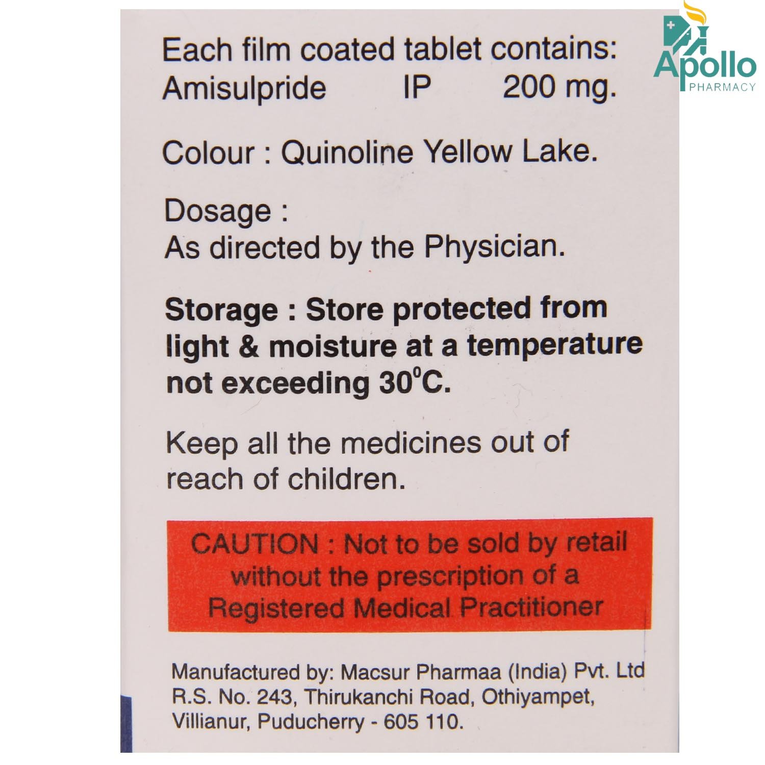 Amide-200 Tablet 10's, Pack of 10 TABLETS Amide-200 Tablet 10's, Pack of 10 TABLETS