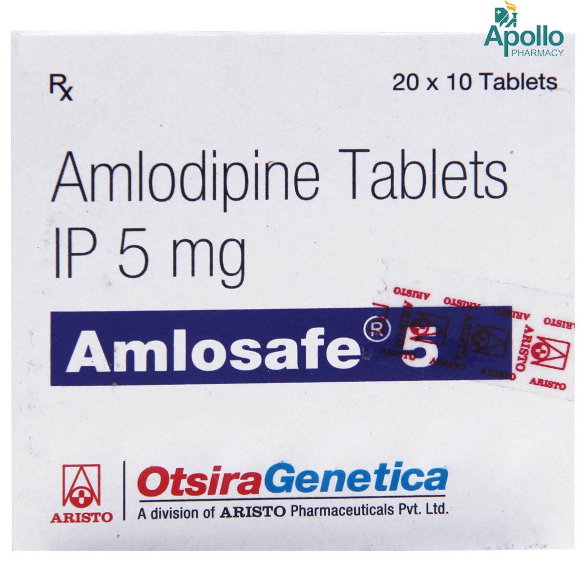 Amlosafe 5 Tablet 10's, Pack of 10 TABLETS Amlosafe 5 Tablet 10's, Pack of 10 TABLETS