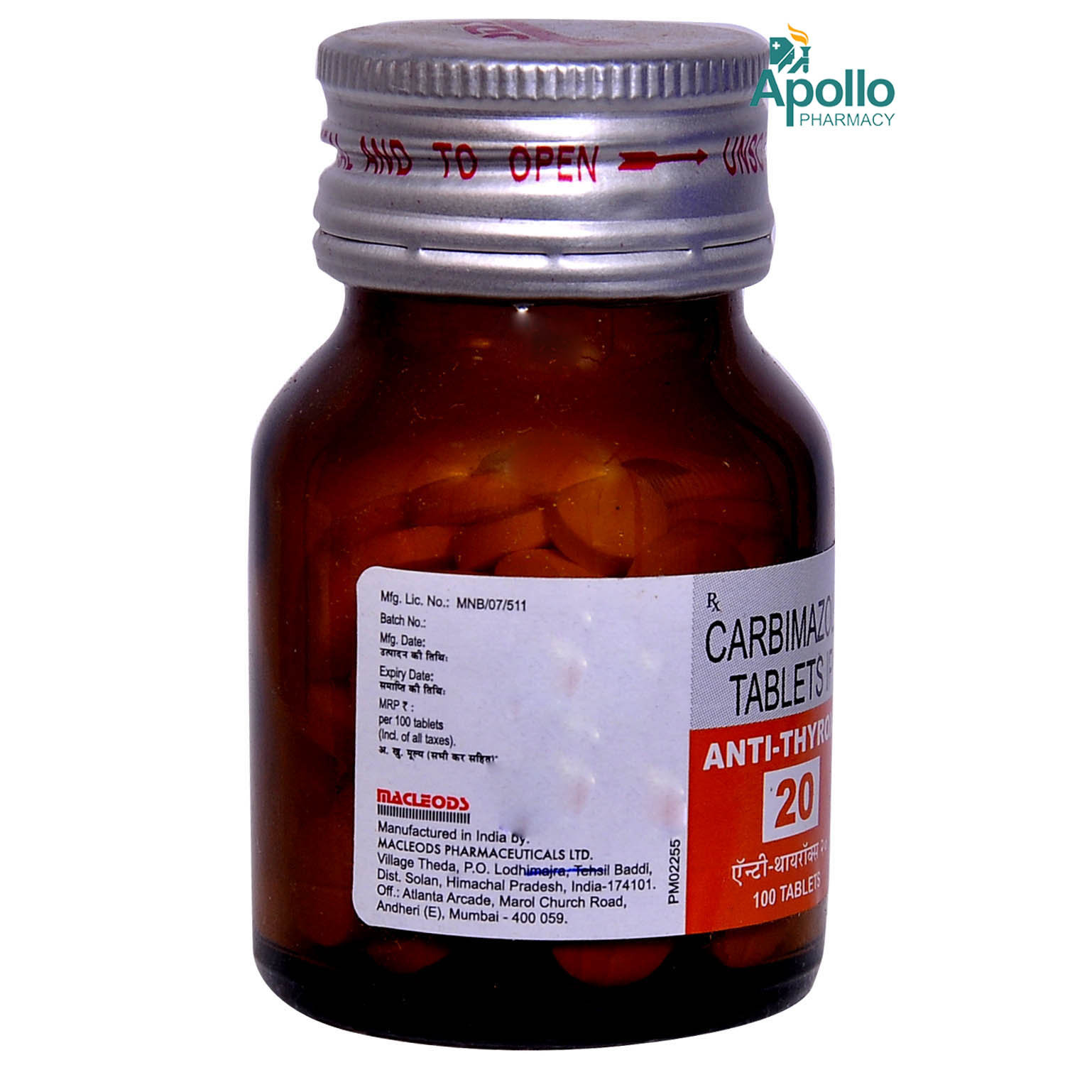 Anti Thyrox 20 Tablet 100's, Pack of 1 TABLET Anti Thyrox 20 Tablet 100's, Pack of 1 TABLET