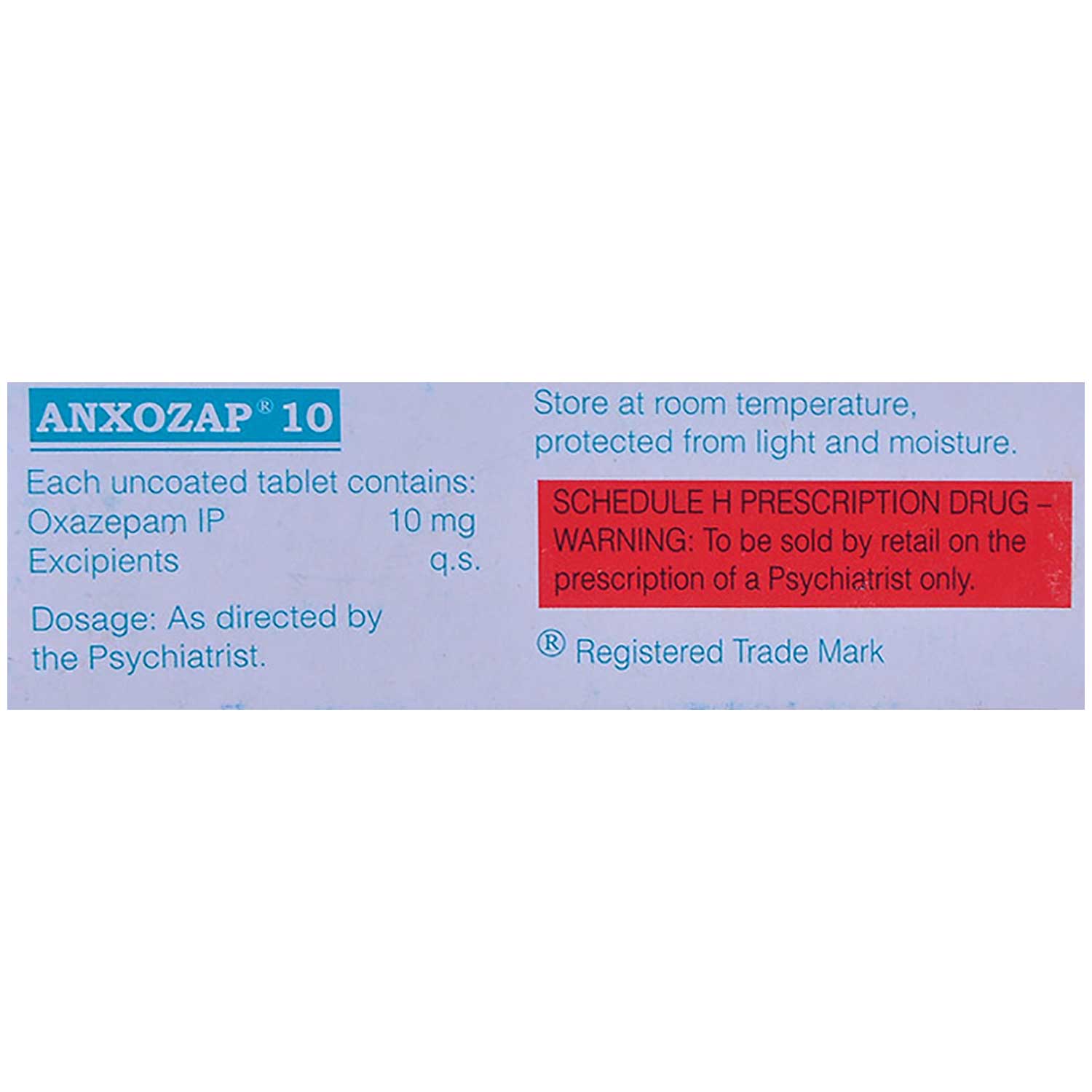 Anxozap 10 Tablet 10's, Pack of 10 TABLETS Anxozap 10 Tablet 10's, Pack of 10 TABLETS