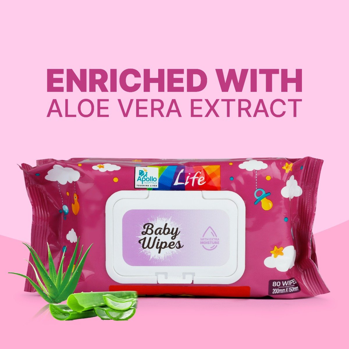 Apollo Life Baby Wipes, 160 Count (2x80 Wipes), Pack of 1 Apollo Life Baby Wipes, 160 Count (2x80 Wipes), Pack of 1